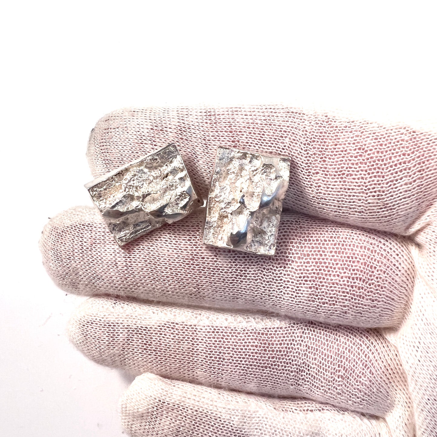 Eino Räsänen, Finland year 1970. Vintage Solid Silver Cufflinks.