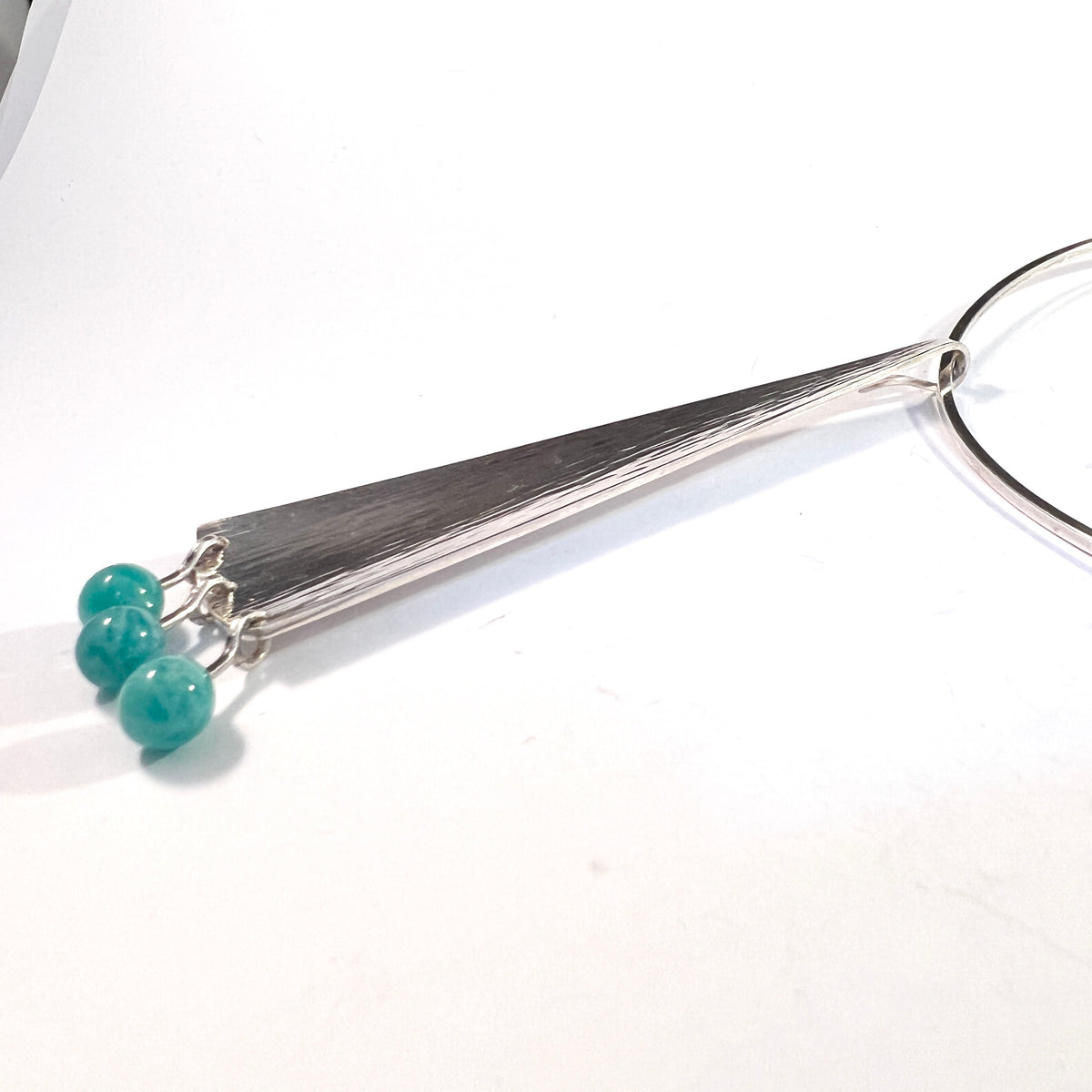Bent Gabrielsen for Hans Hansen Denmark 1960s Sterling Silver Aventurine Pendant Necklace.