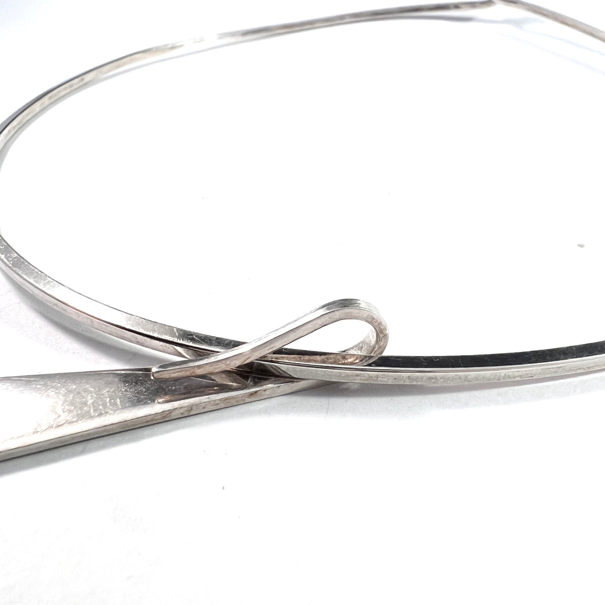 Bent Gabrielsen for Hans Hansen Denmark 1960s Sterling Silver Aventurine Pendant Necklace.