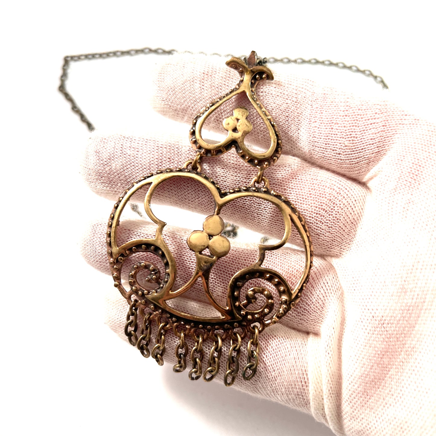 Valo Koru, Finland 1970s. Large Bronze Pendant Necklace.