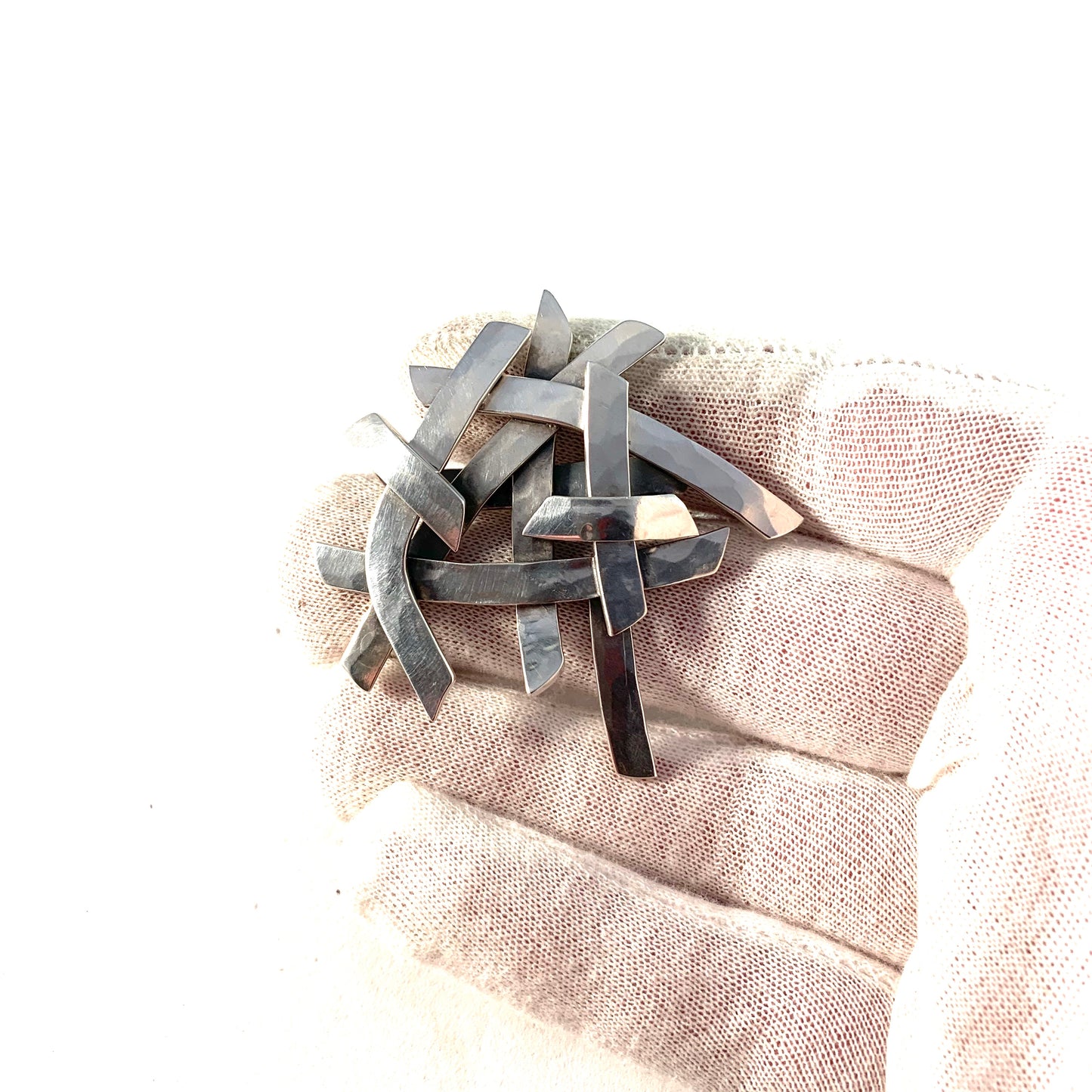 Svedbom, Sweden 1976 Chunky Modernist Solid Silver Brooch.