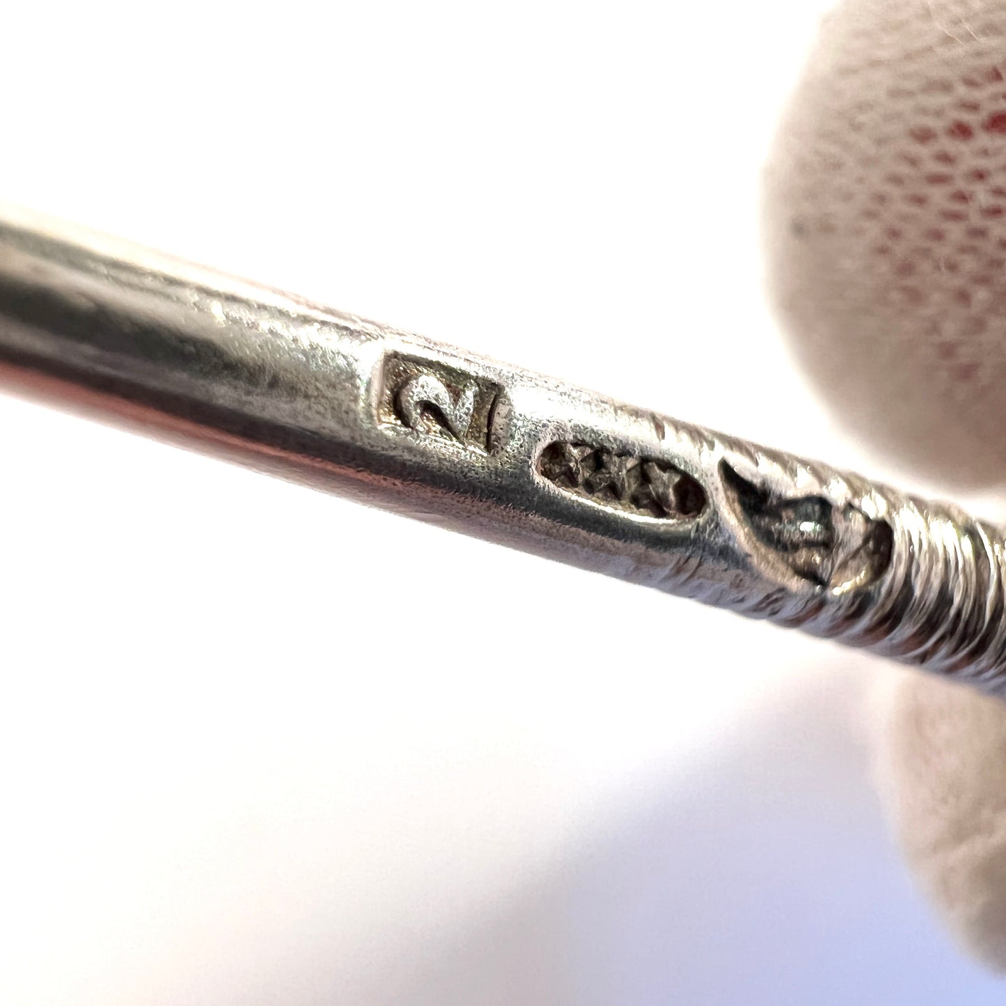 Amsterdam, late 1800s. Large Antique Victorian Solid Silver Pin Brooch.