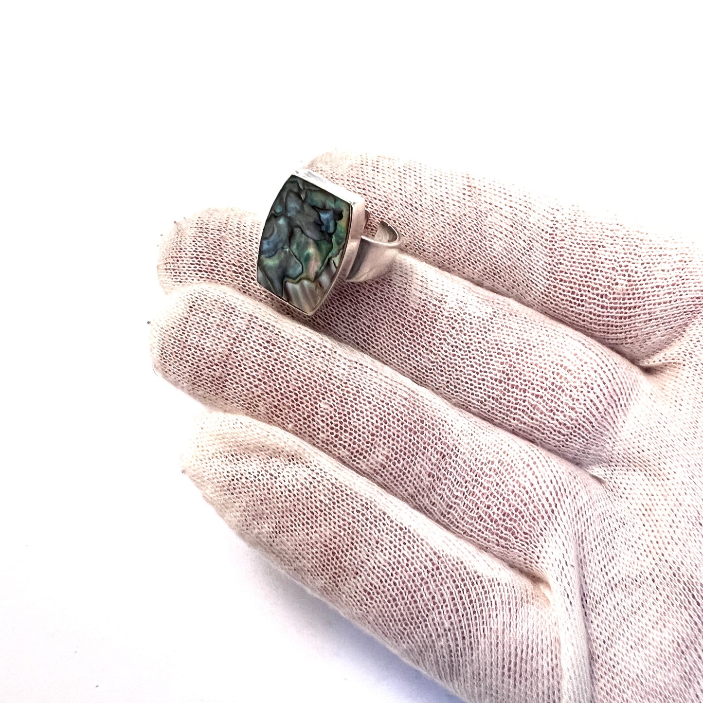 Arne Johansen, Denmark 1960s. Vintage Sterling Silver Abalone Ring.