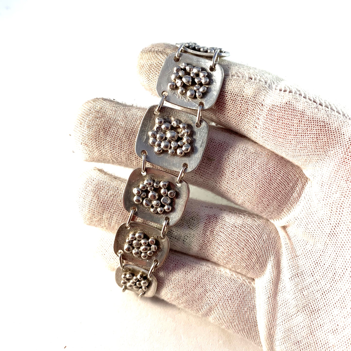 Birger Lindgren, Sweden 1969 Modernist Sterling Silver Bracelet. 1.57oz
