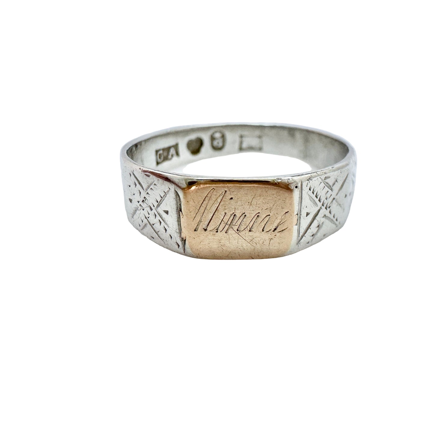 Andren, Sweden 1897. Antique Silver Memory Ring.