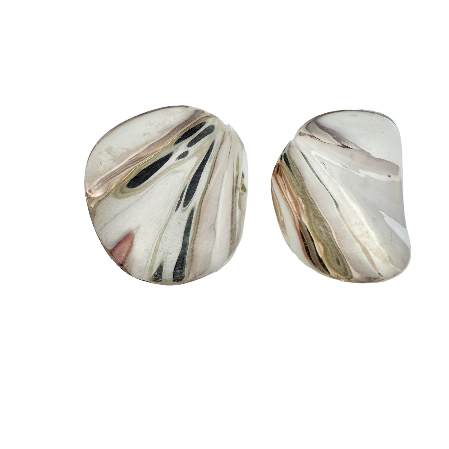 Annie Jägbeck, Sweden 1980s. Vintage Sterling Silver Earrings. Signed.