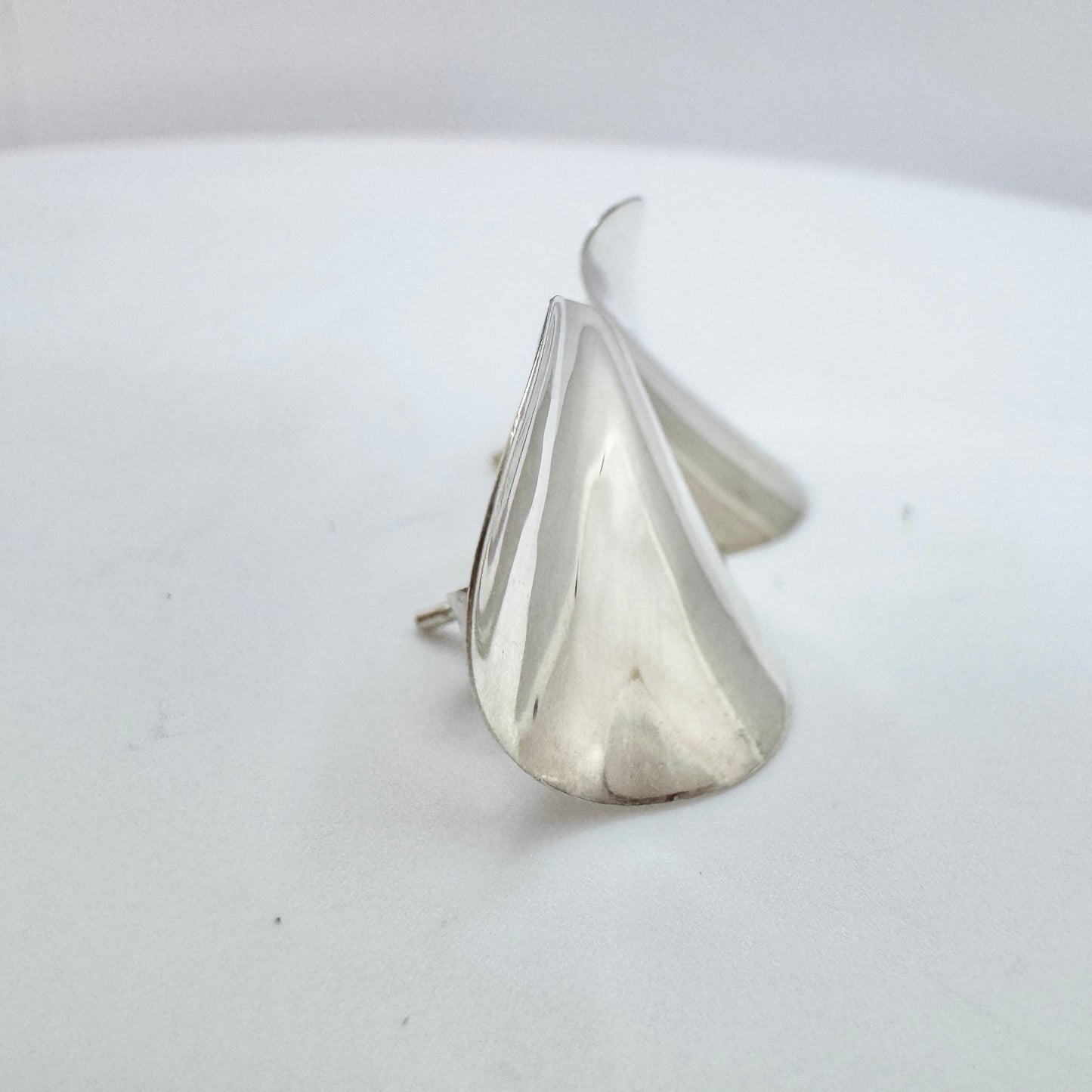 Annie Jägbeck, Sweden 1980s. Vintage Sterling Silver Earrings. Signed.