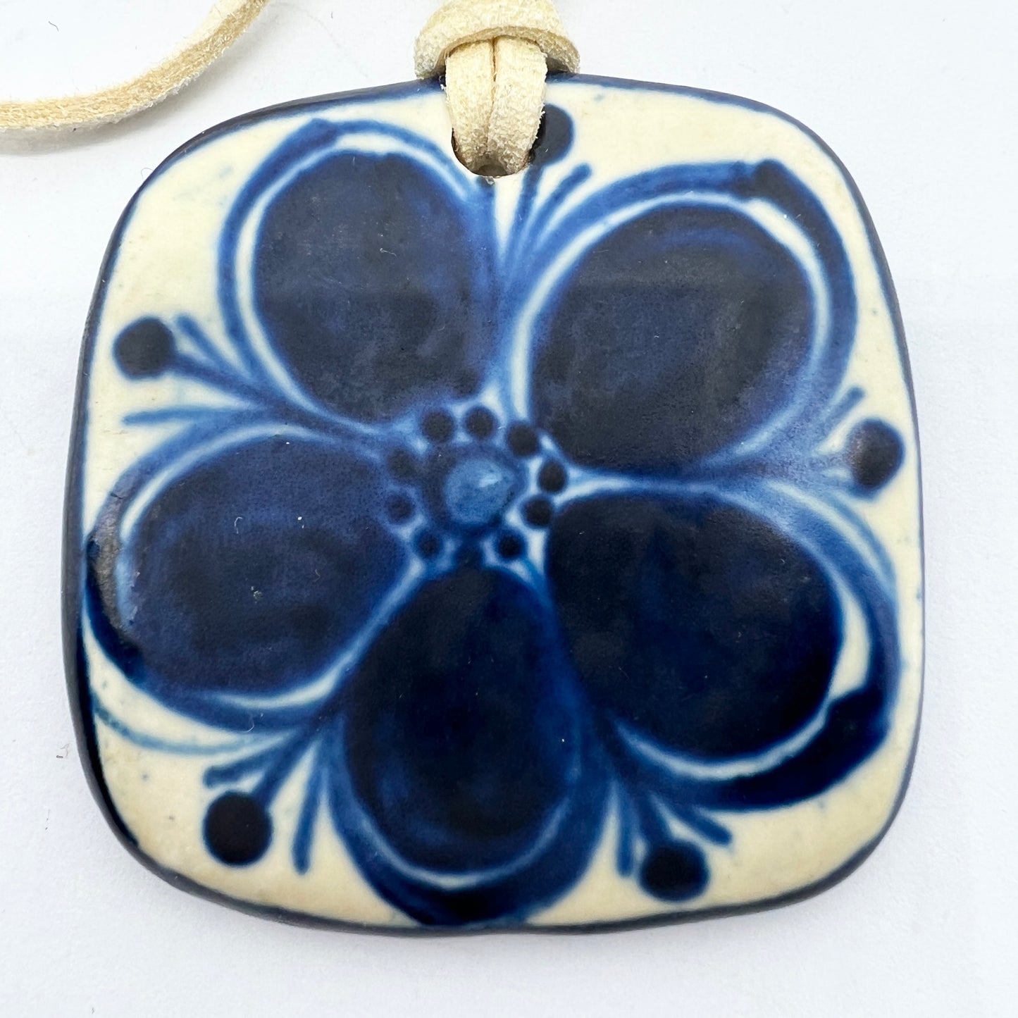 Astrid Tjalk for Fyrbo, Denmark c 1960s. Glazed Ceramic Pendant Necklace.