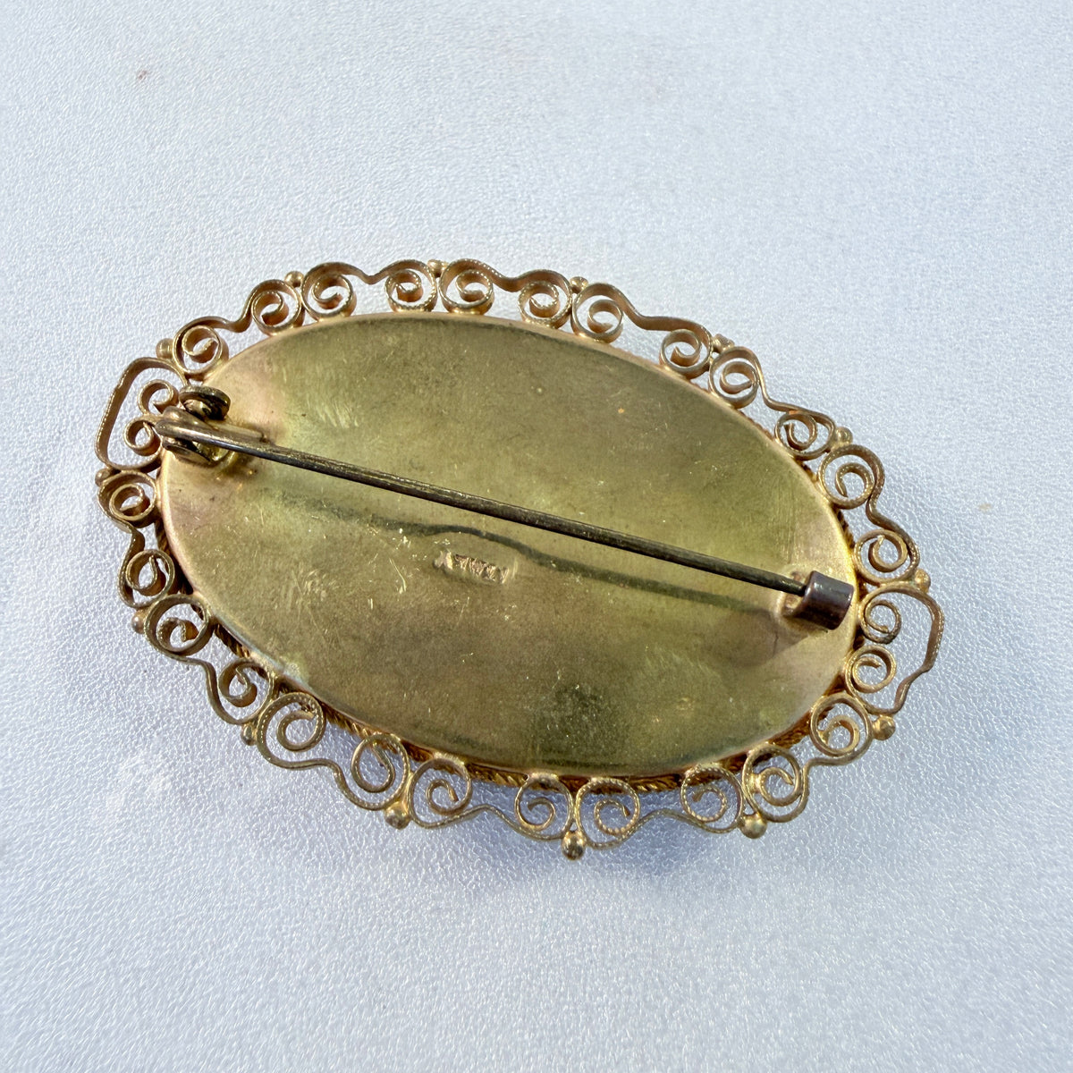 Italy 1940-50s. Large Micro Mosaic Flower Brooch.