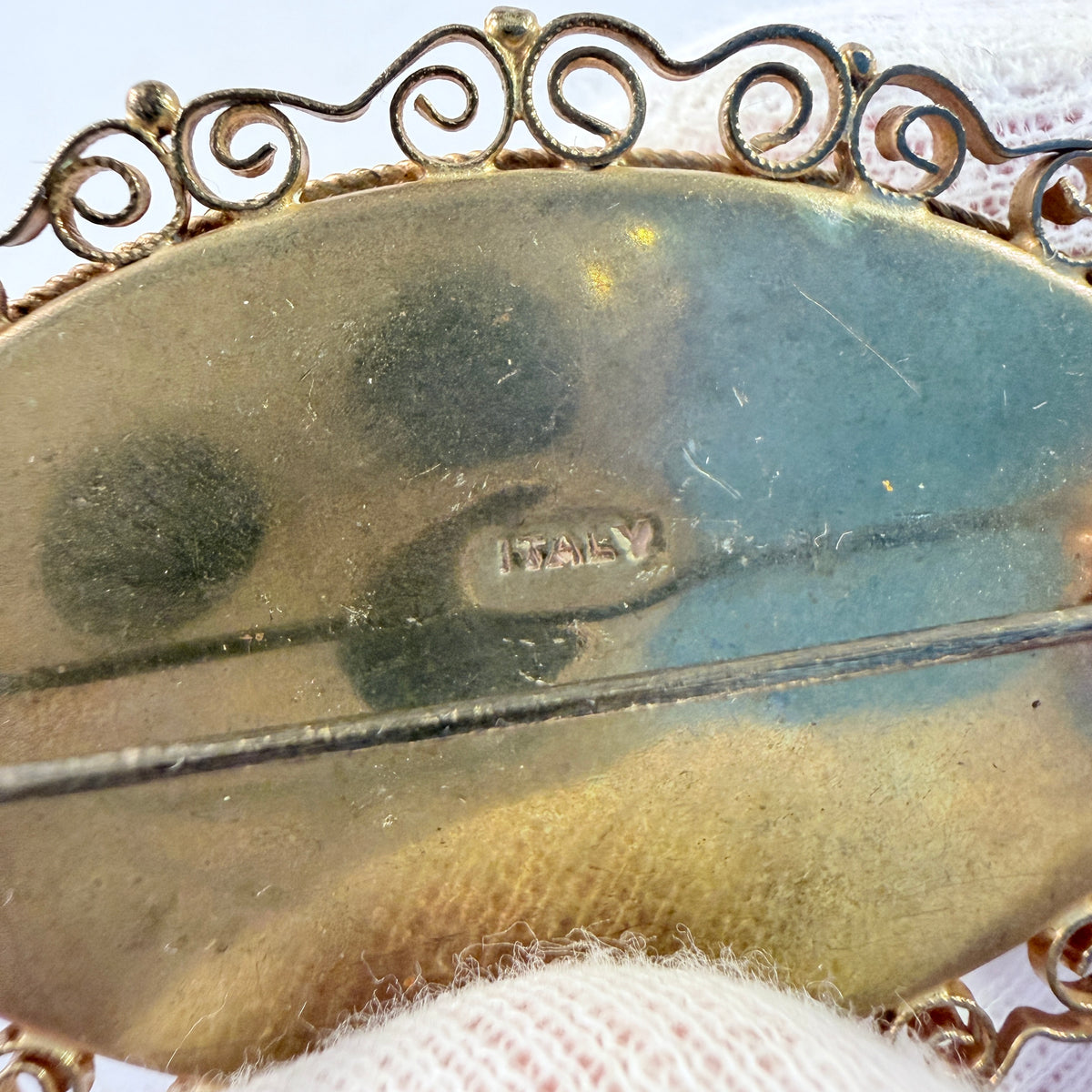Italy 1940-50s. Large Micro Mosaic Flower Brooch.