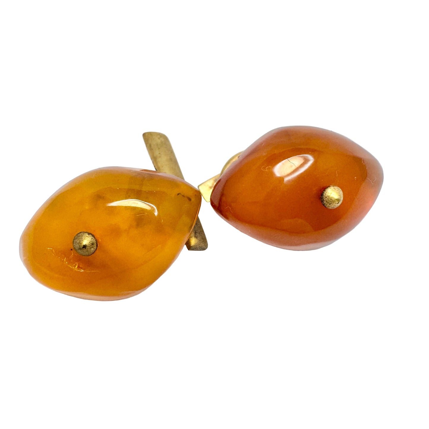 Eastern Europe ca 1960-70s. Vintage Baltic Amber Cufflinks.