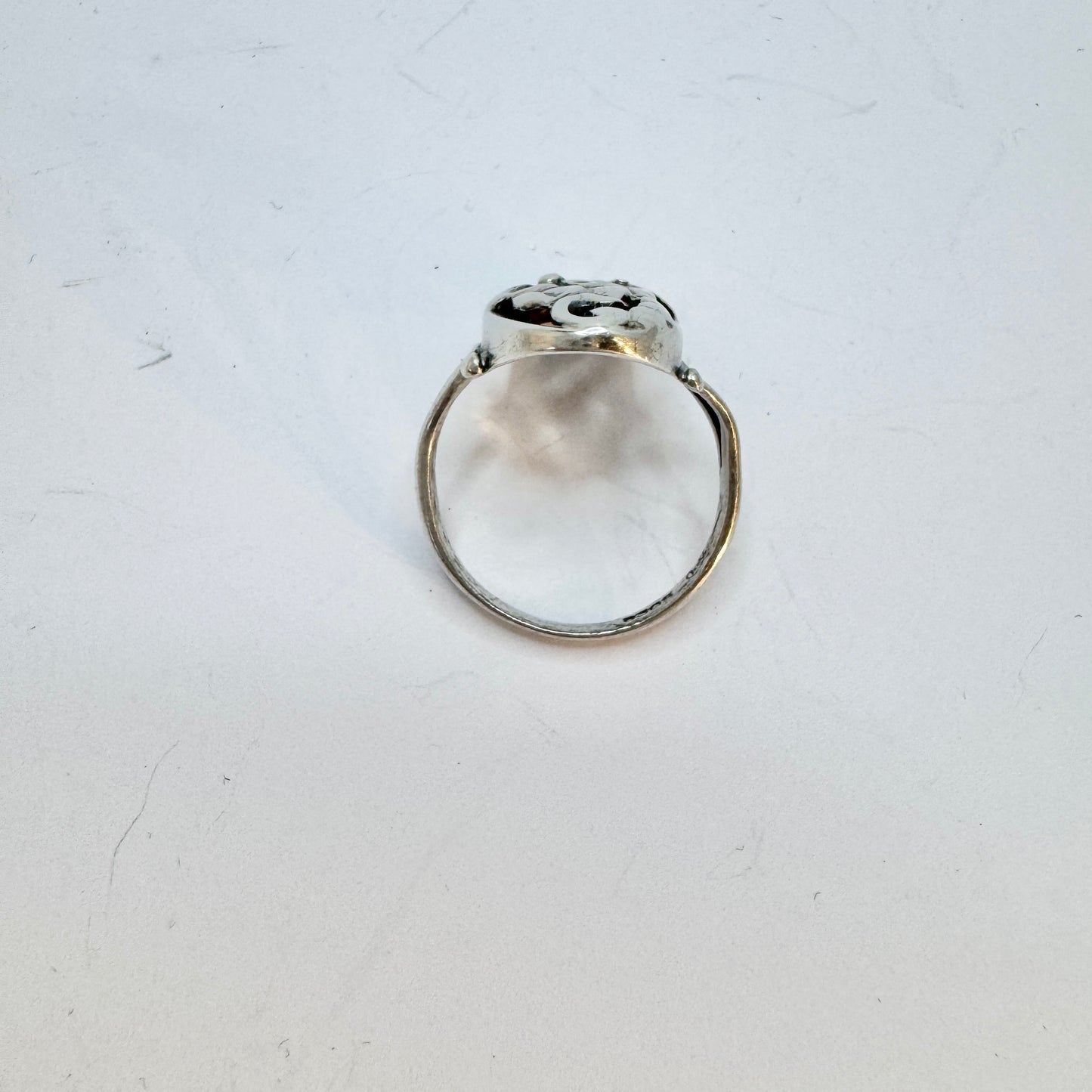 Christian Veilskov. Denmark. Vintage Solid Silver Flower Ring.