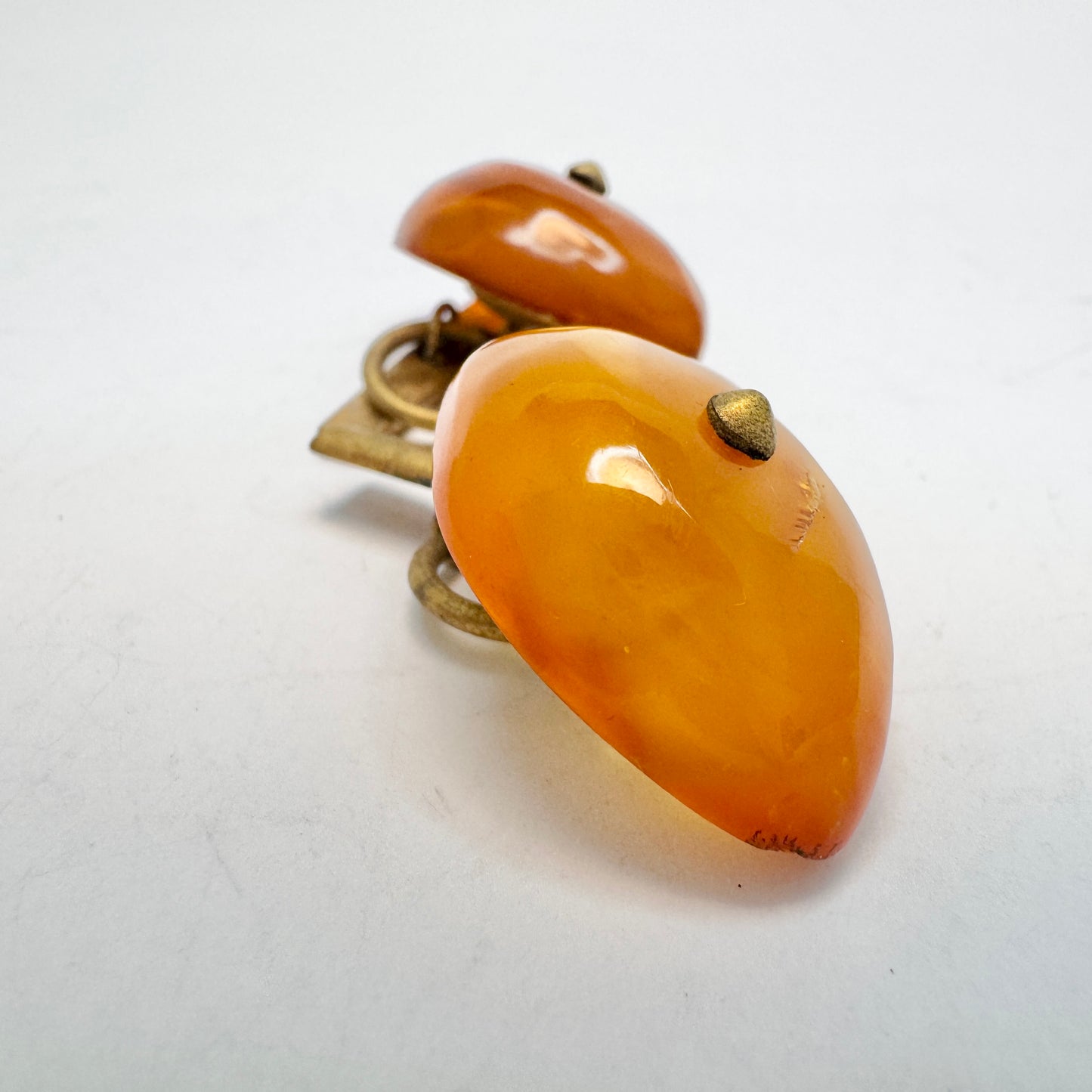 Eastern Europe ca 1960-70s. Vintage Baltic Amber Cufflinks.
