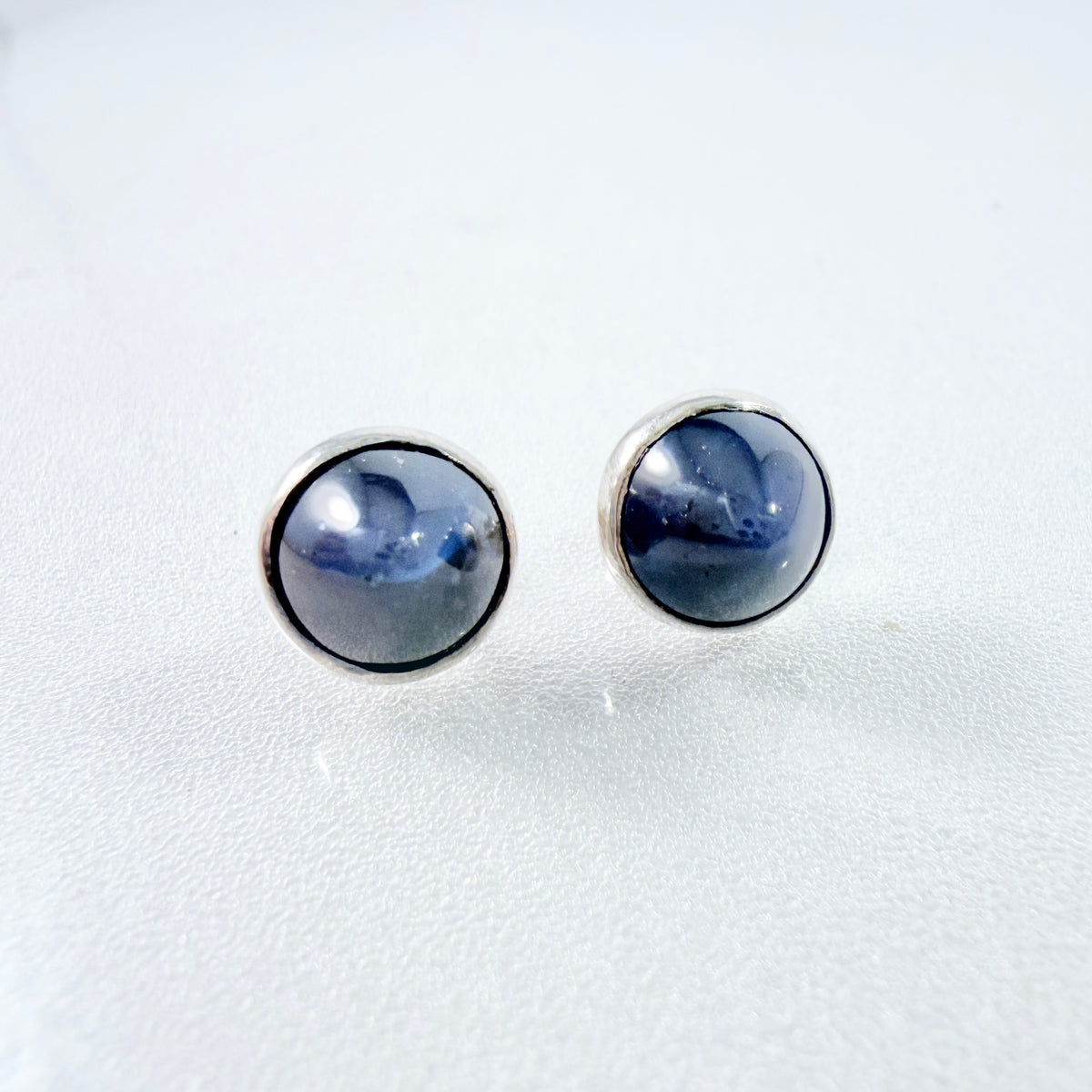 Svedlings, Sweden 1966. Vintage Sterling Silver Bergslagen-stone Stud Earrings.