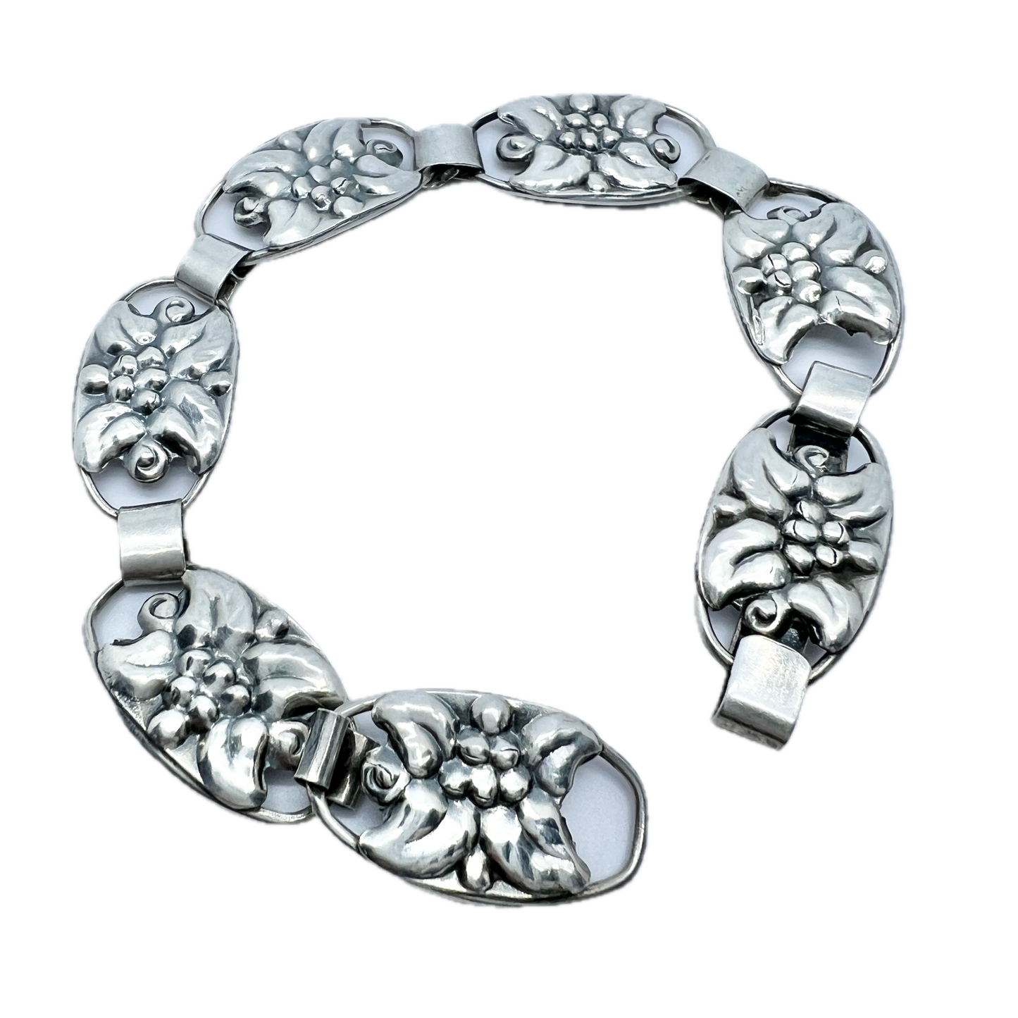 Ove Klarskov, Denmark Vintage 1950s Solid Silver Bracelet.