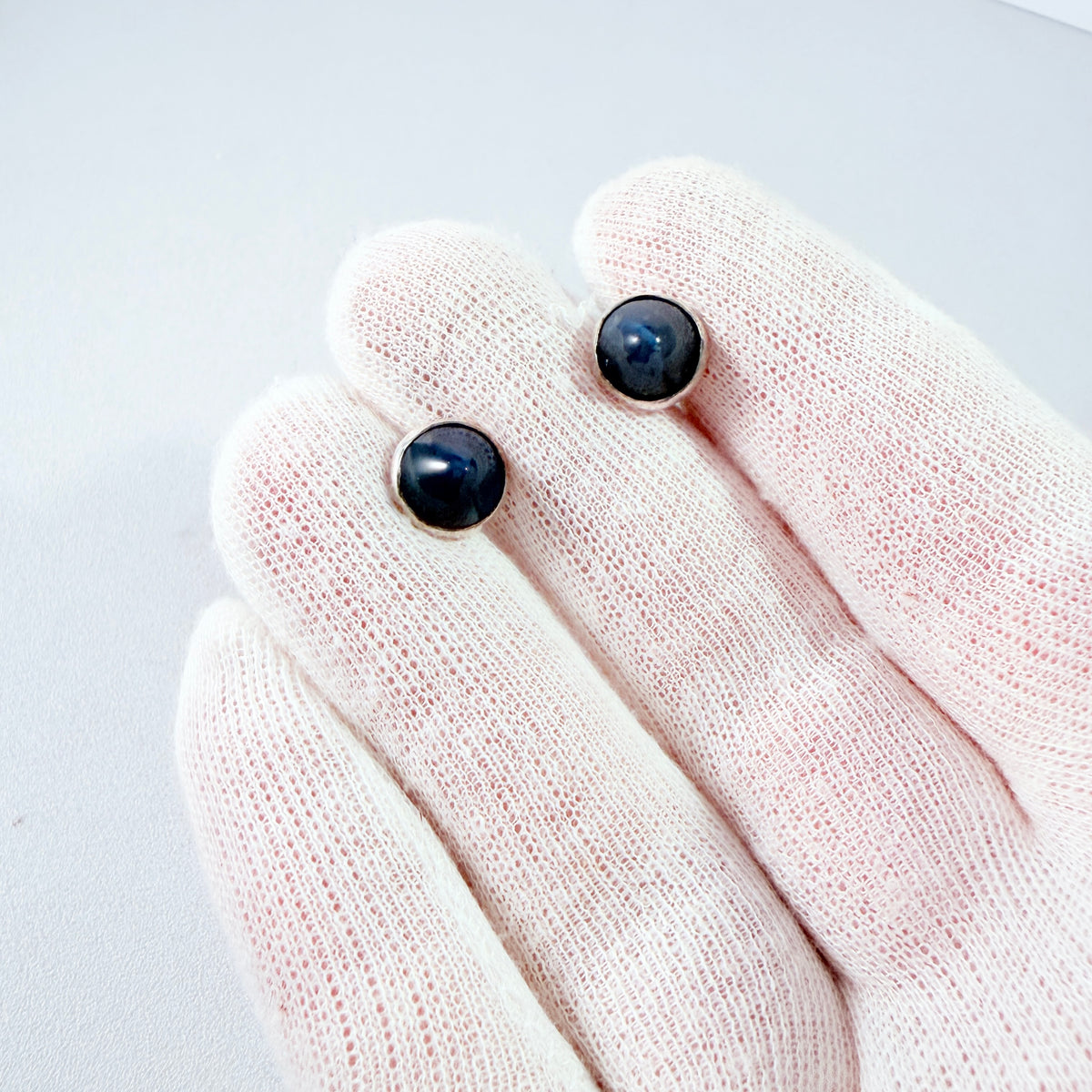 Svedlings, Sweden 1966. Vintage Sterling Silver Bergslagen-stone Stud Earrings.