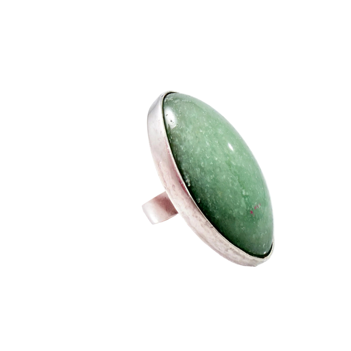Victor Janson, Sweden 1975. Bold Vintage Solid Silver Aventurine Ring.