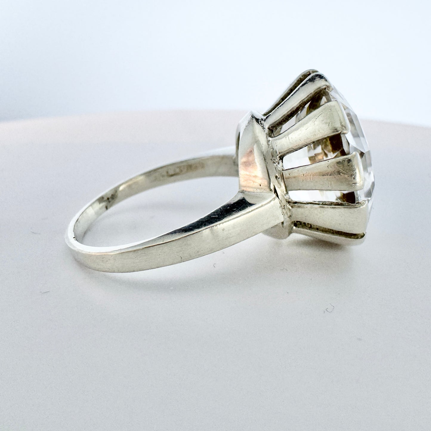 Atelje Stigbert, Sweden 1960s. Vintage Sterling Silver Rock Crystal Ring.