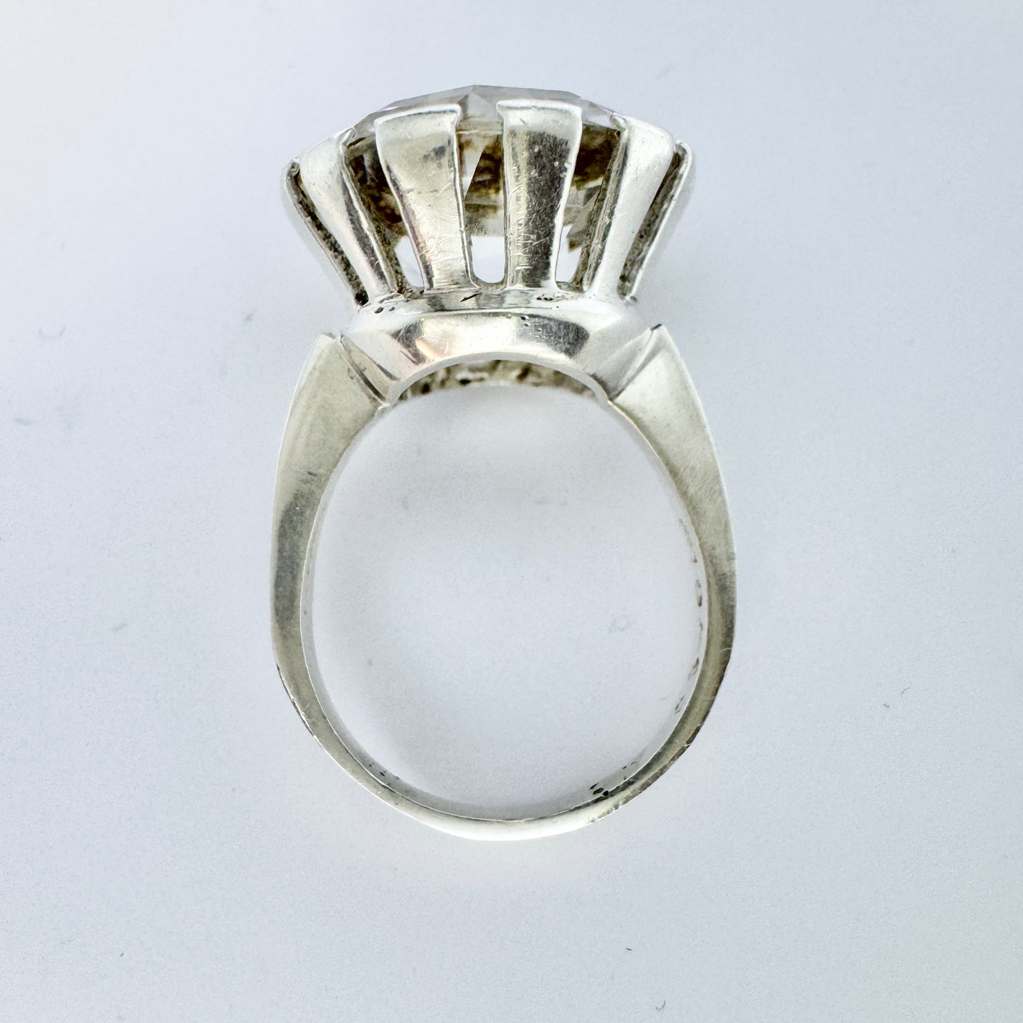 Atelje Stigbert, Sweden 1960s. Vintage Sterling Silver Rock Crystal Ring.