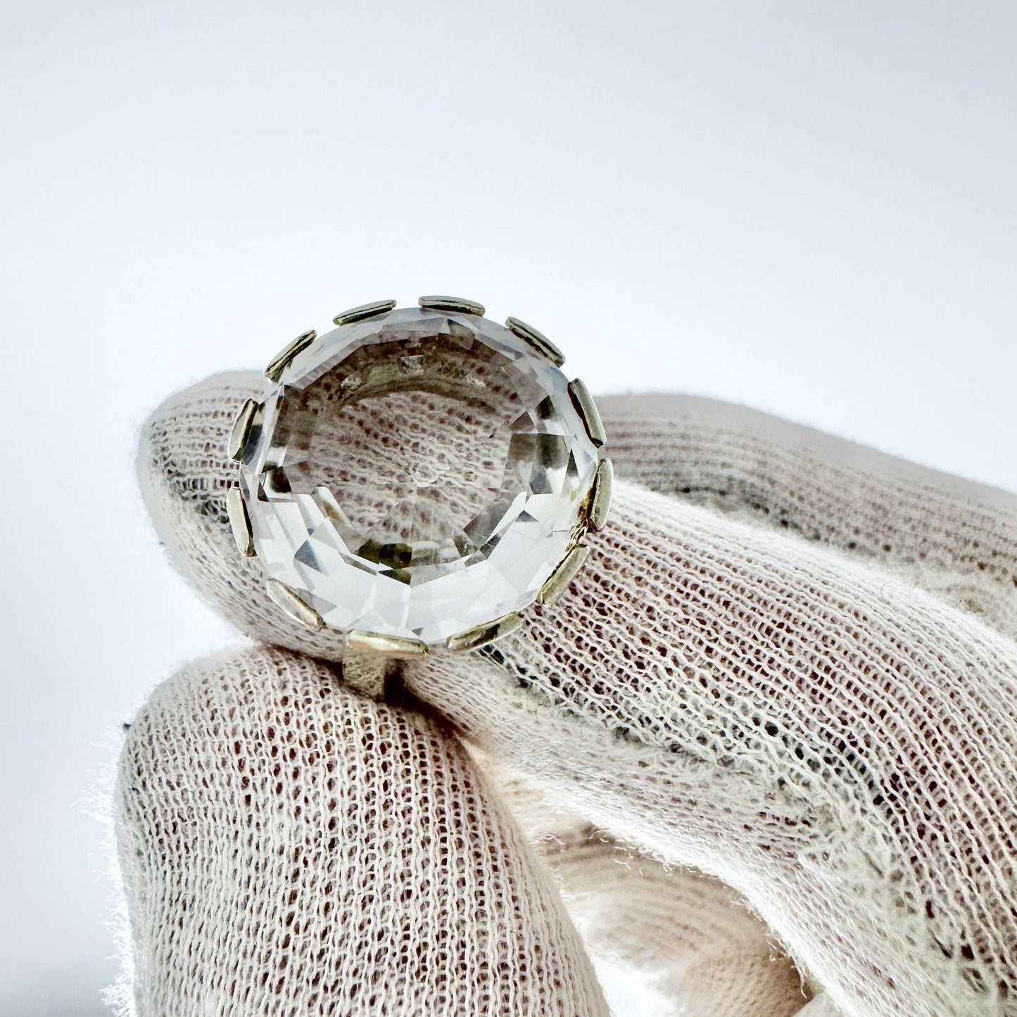 Atelje Stigbert, Sweden 1960s. Vintage Sterling Silver Rock Crystal Ring.