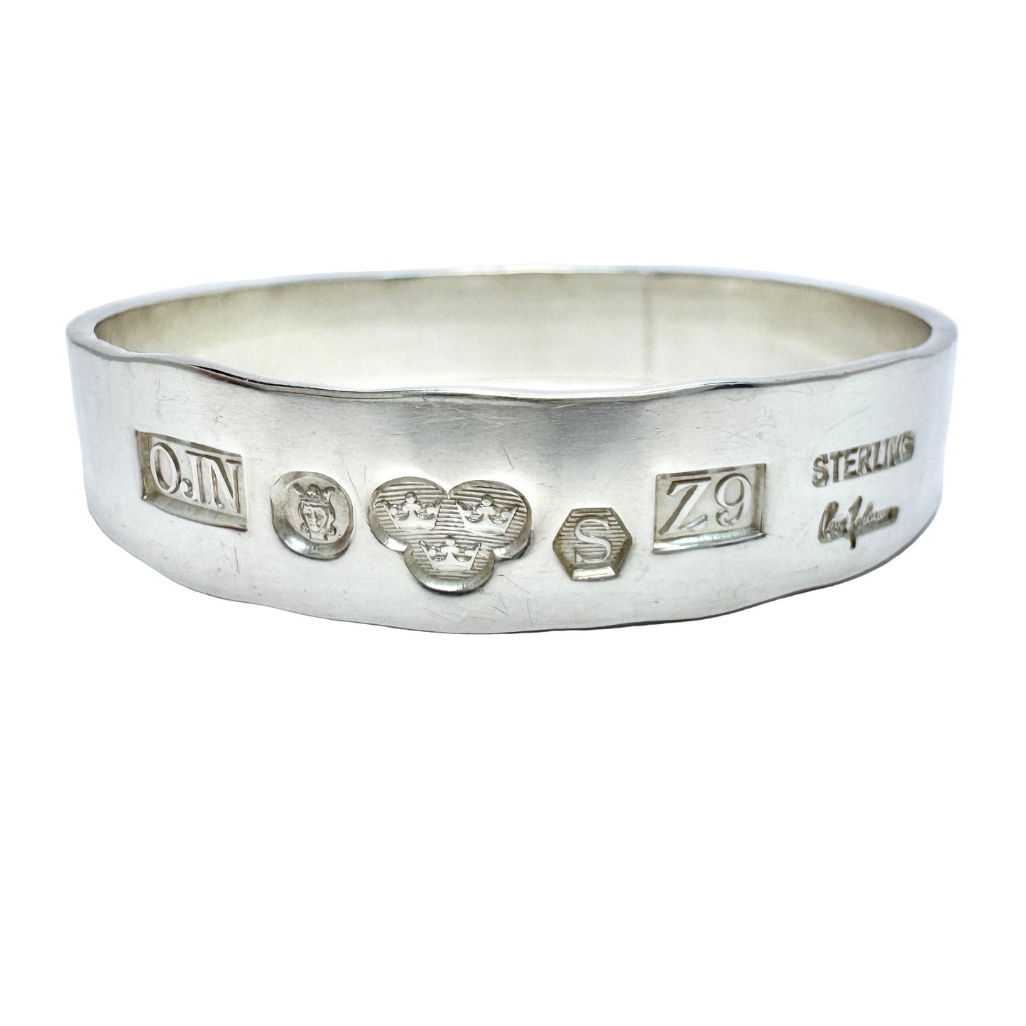 Owe Johansson, Sweden 1974. Massive Vintage Sterling Silver Bangle Bracelet.