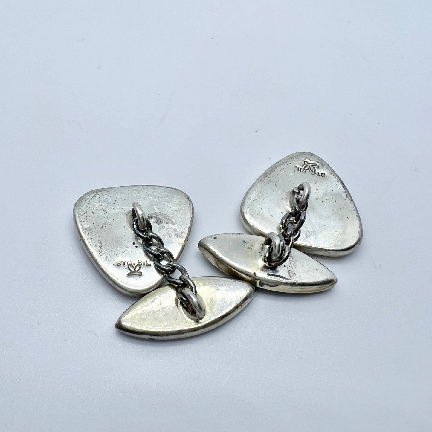 Ataahua Sterling, New Zealand. Vintage Sterling Silver Abalone Cufflinks.