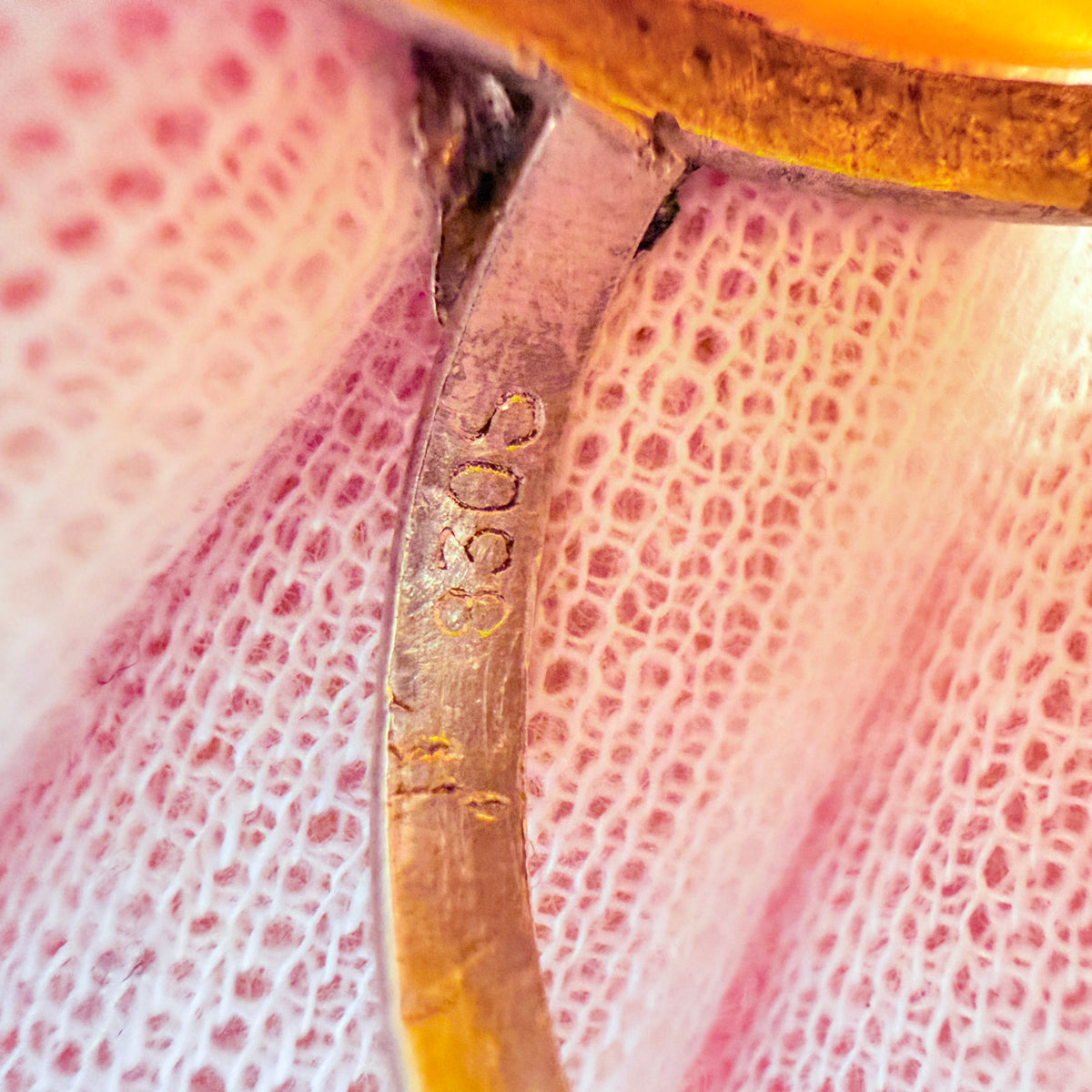Early-mid 1900s Solid 830 Silver Amber Ring. Prob. Denmark.