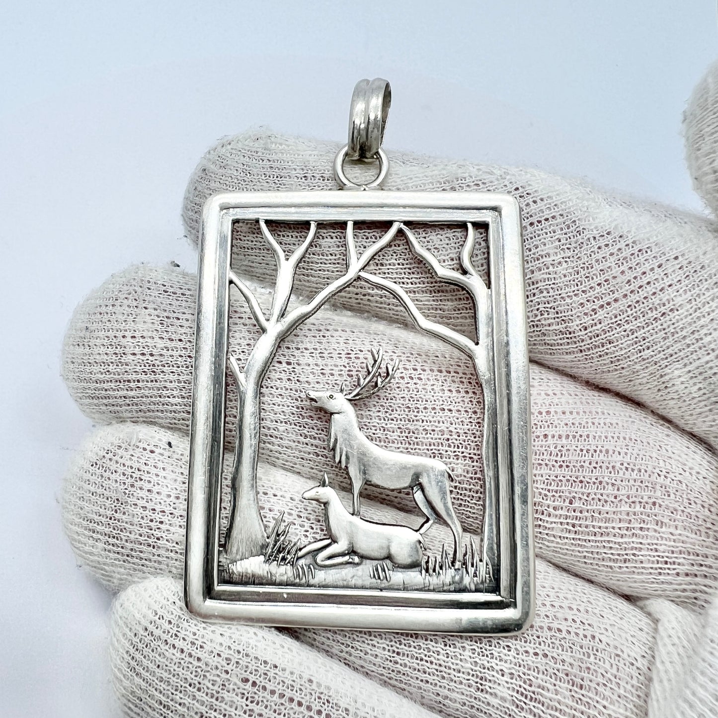 S.A.J Jacobsen, Denmark 1940s. Solid Silver Pendant.