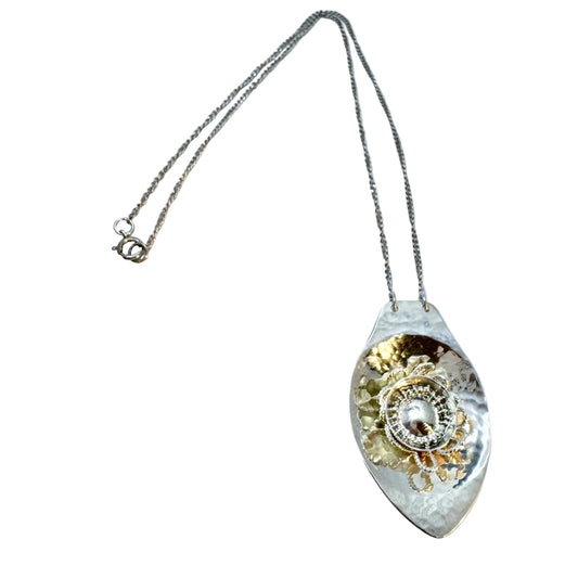 Rosa Taikon and Bernd Janusch, Sweden. Vintage Sterling Silver Pendant Necklace.