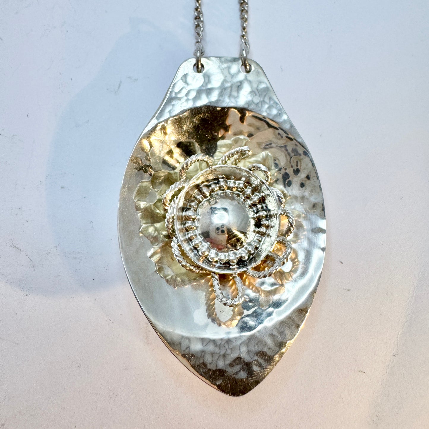 Rosa Taikon and Bernd Janusch, Sweden. Vintage Sterling Silver Pendant Necklace.