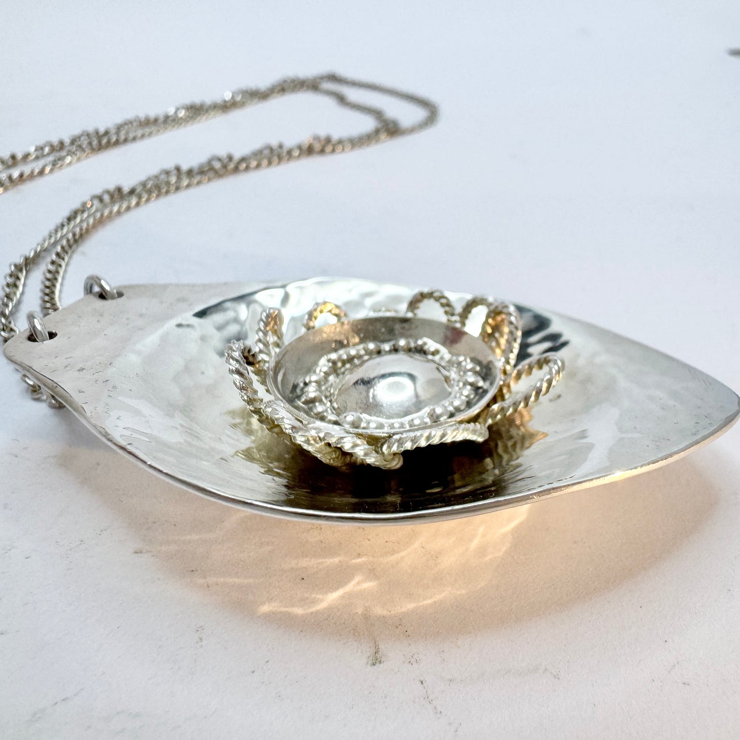 Rosa Taikon and Bernd Janusch, Sweden. Vintage Sterling Silver Pendant Necklace.
