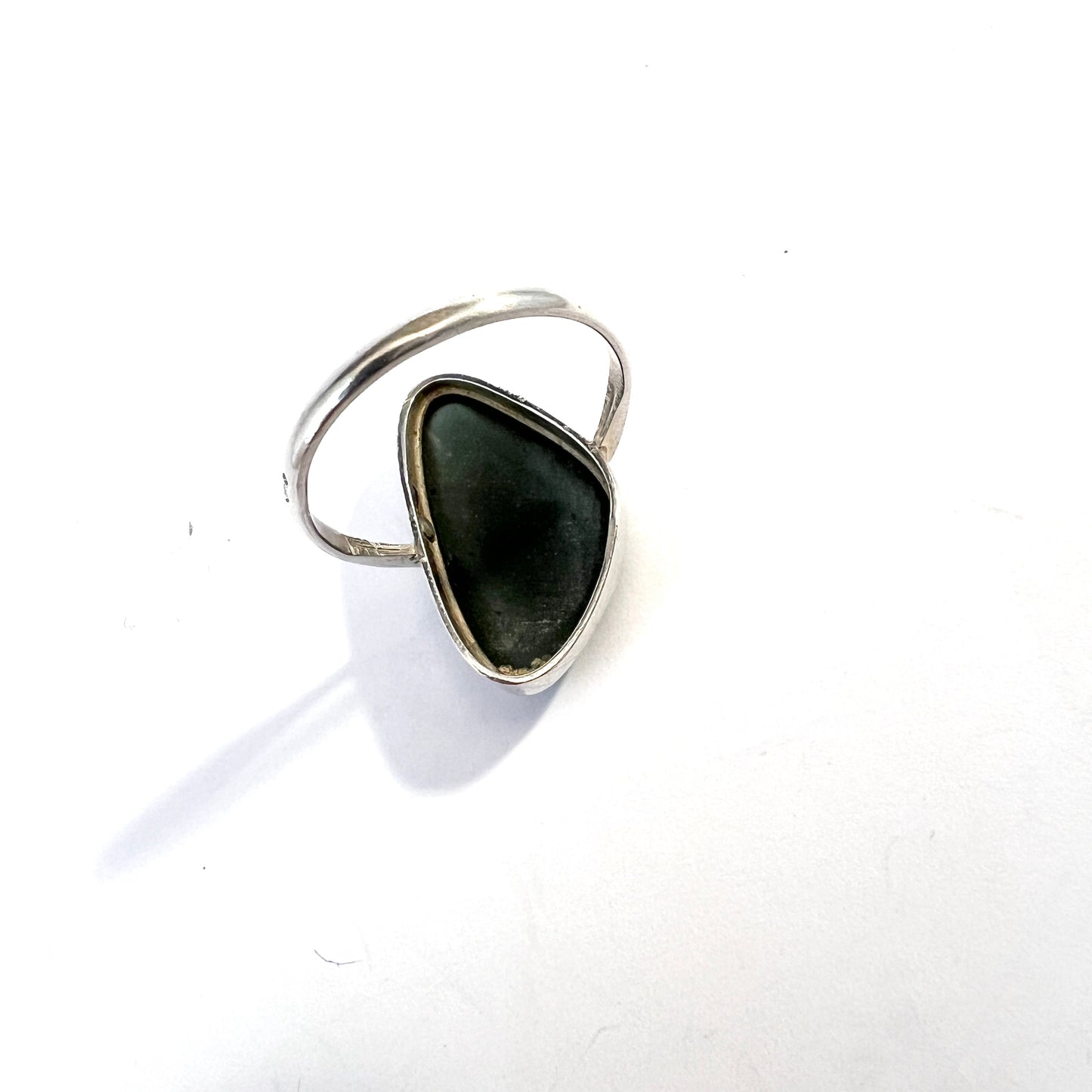 Sweden c 1960s. Vintage Solid Silver Bergslagen-stone Ring.