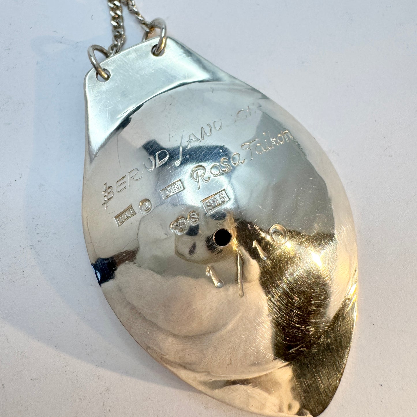Rosa Taikon and Bernd Janusch, Sweden. Vintage Sterling Silver Pendant Necklace.