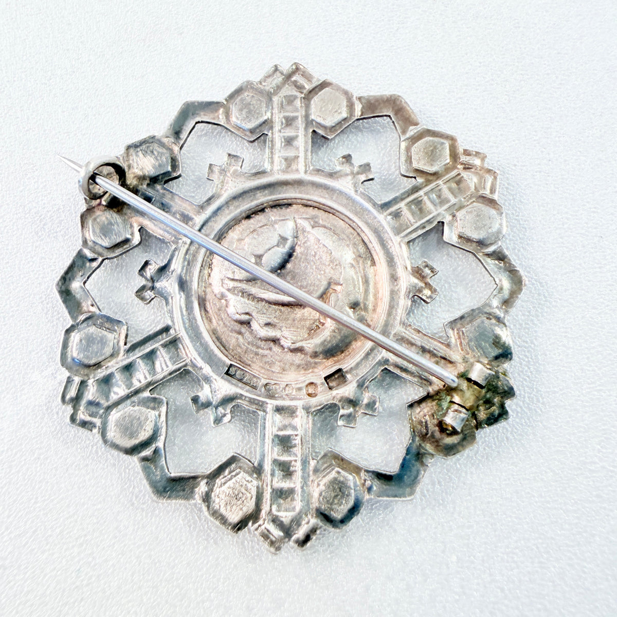 Sweden 1940s. Vintage Solid Silver Viking Ship Brooch.