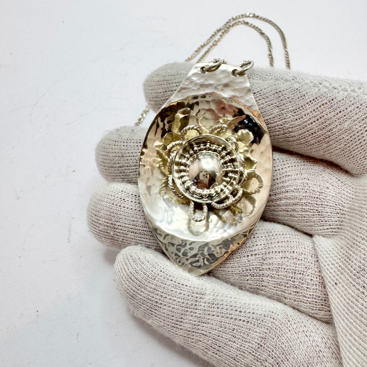 Rosa Taikon and Bernd Janusch, Sweden. Vintage Sterling Silver Pendant Necklace.