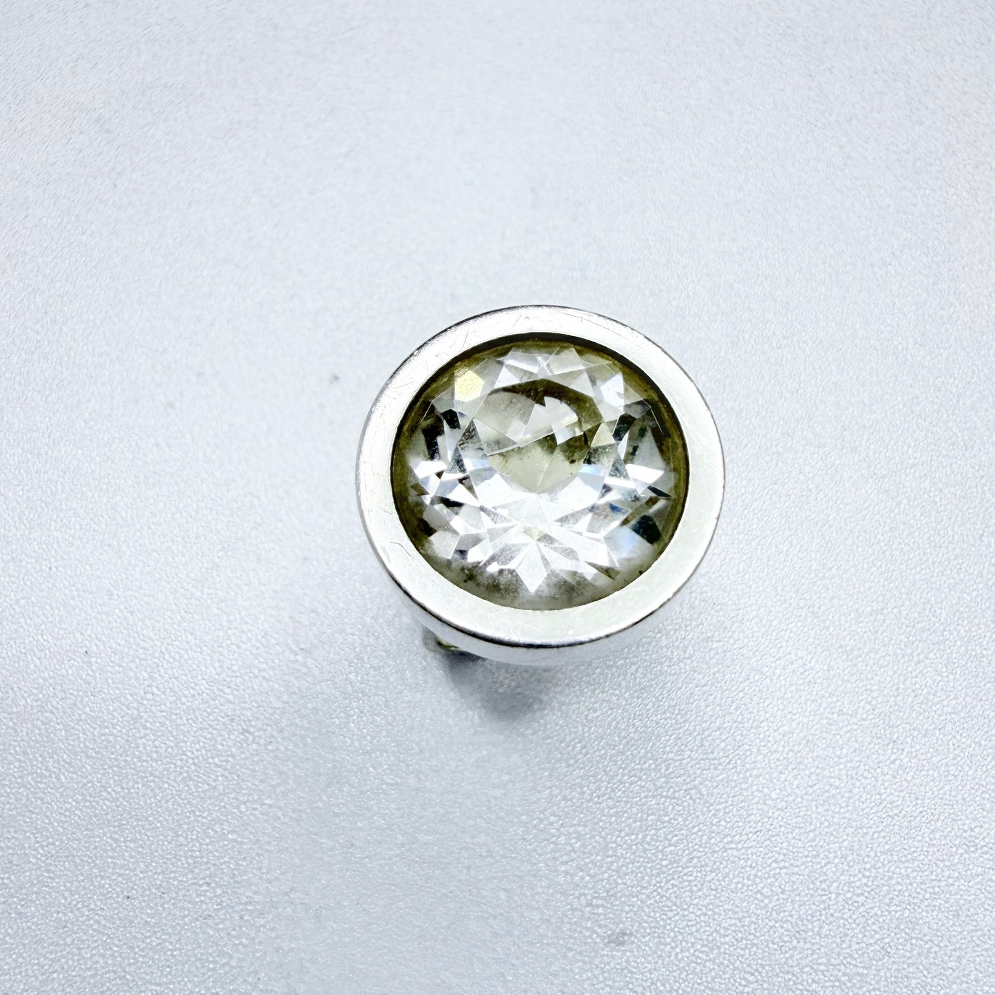 Elis Kauppi, Kupittaan Kulta, Finland 1964. Vintage Solid Silver Rock Crystal Ring