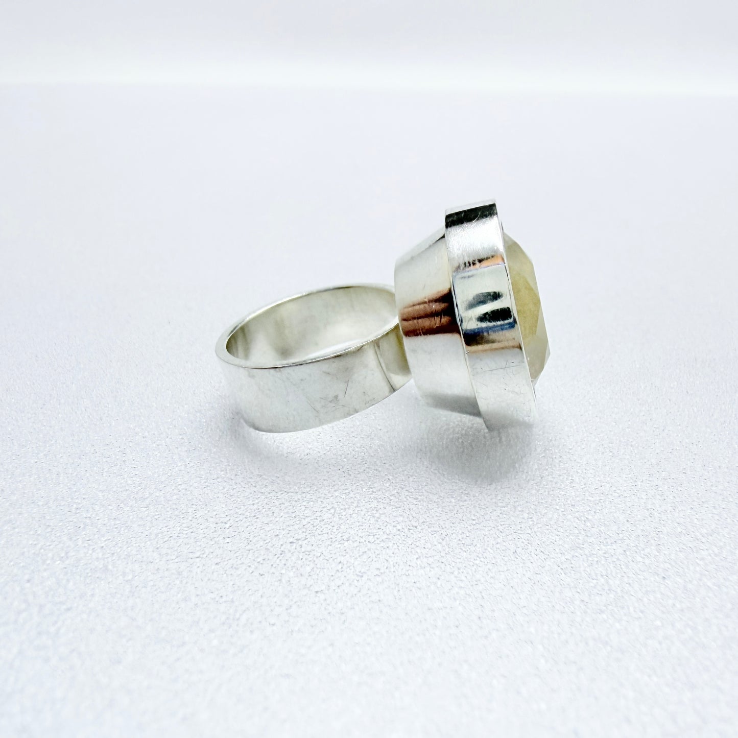 Elis Kauppi, Kupittaan Kulta, Finland 1964. Vintage Solid Silver Rock Crystal Ring