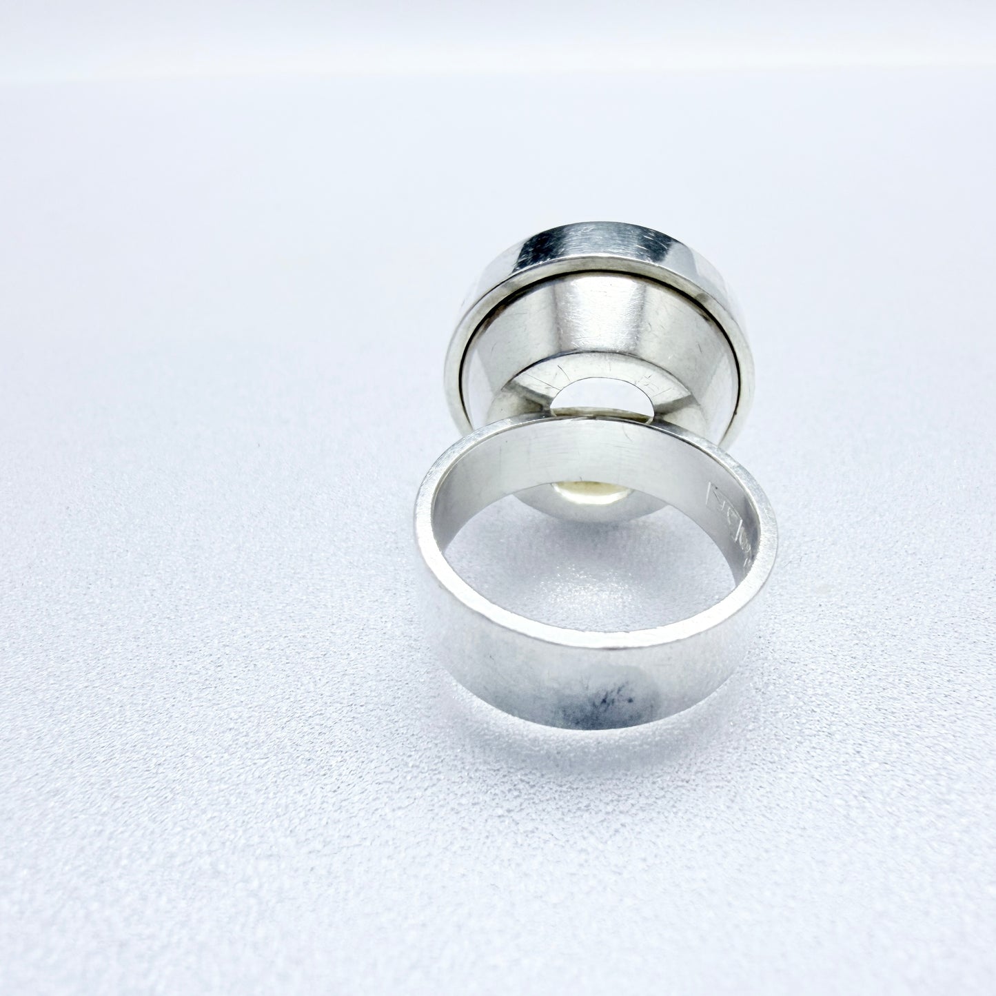 Elis Kauppi, Kupittaan Kulta, Finland 1964. Vintage Solid Silver Rock Crystal Ring