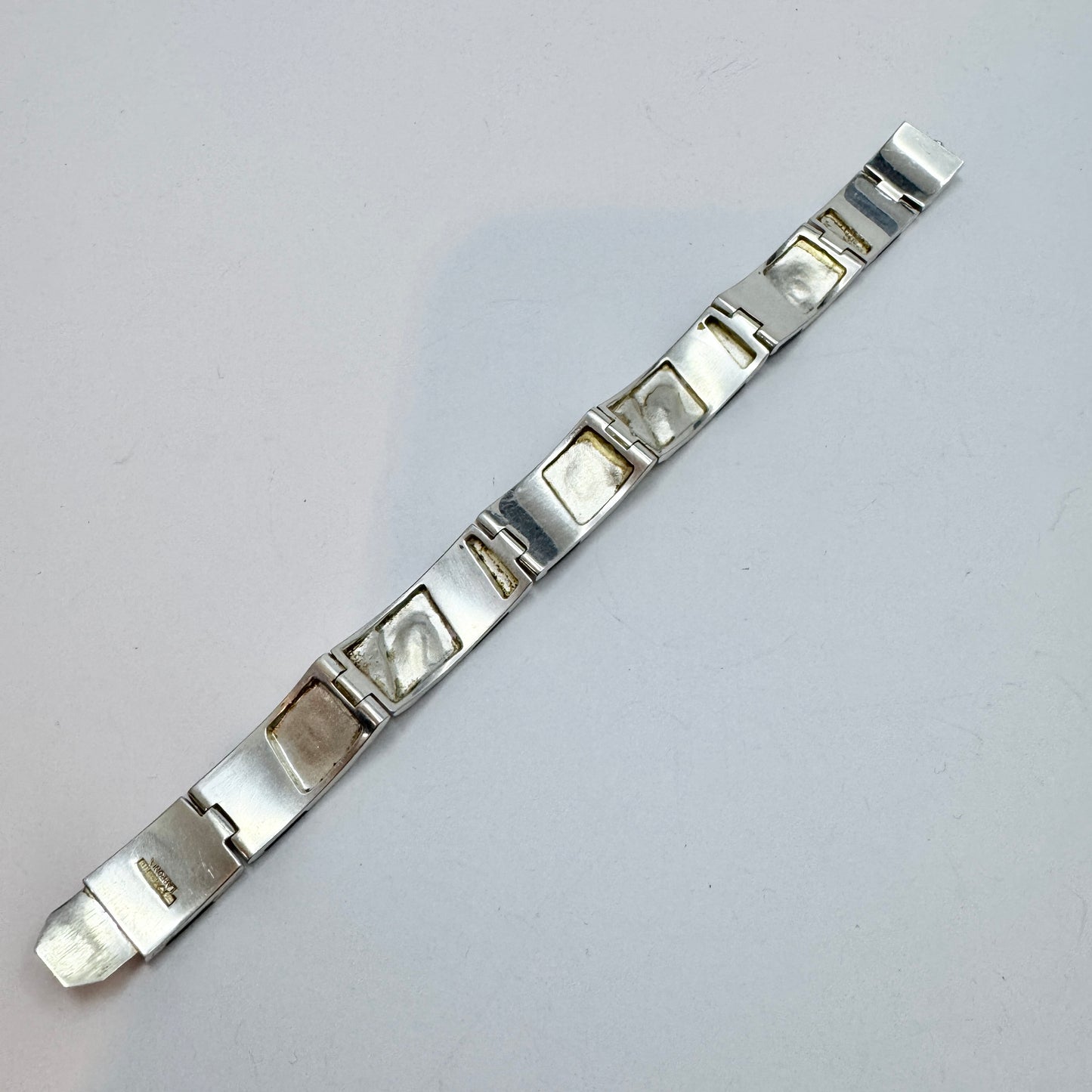 Zoltan Popovits for Lapponia, Finland 1986. Vintage Sterling Silver Ebony Bracelet