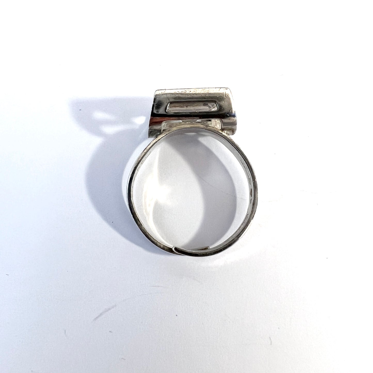 Bengt Hallberg, Sweden 1974. Vintage Sterling Silver Rock Crystal Ring.