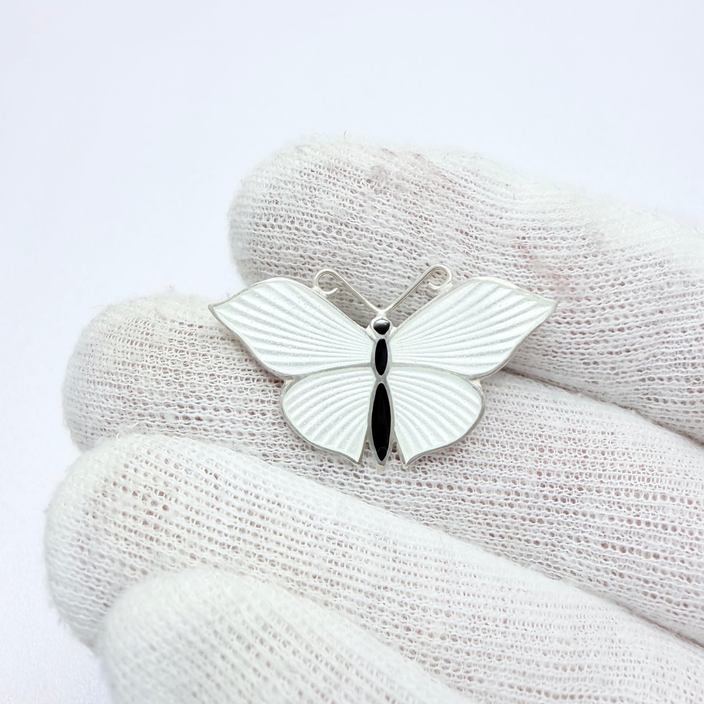 Finland. Vintage Sterling Silver Enamel Butterfly Brooch.