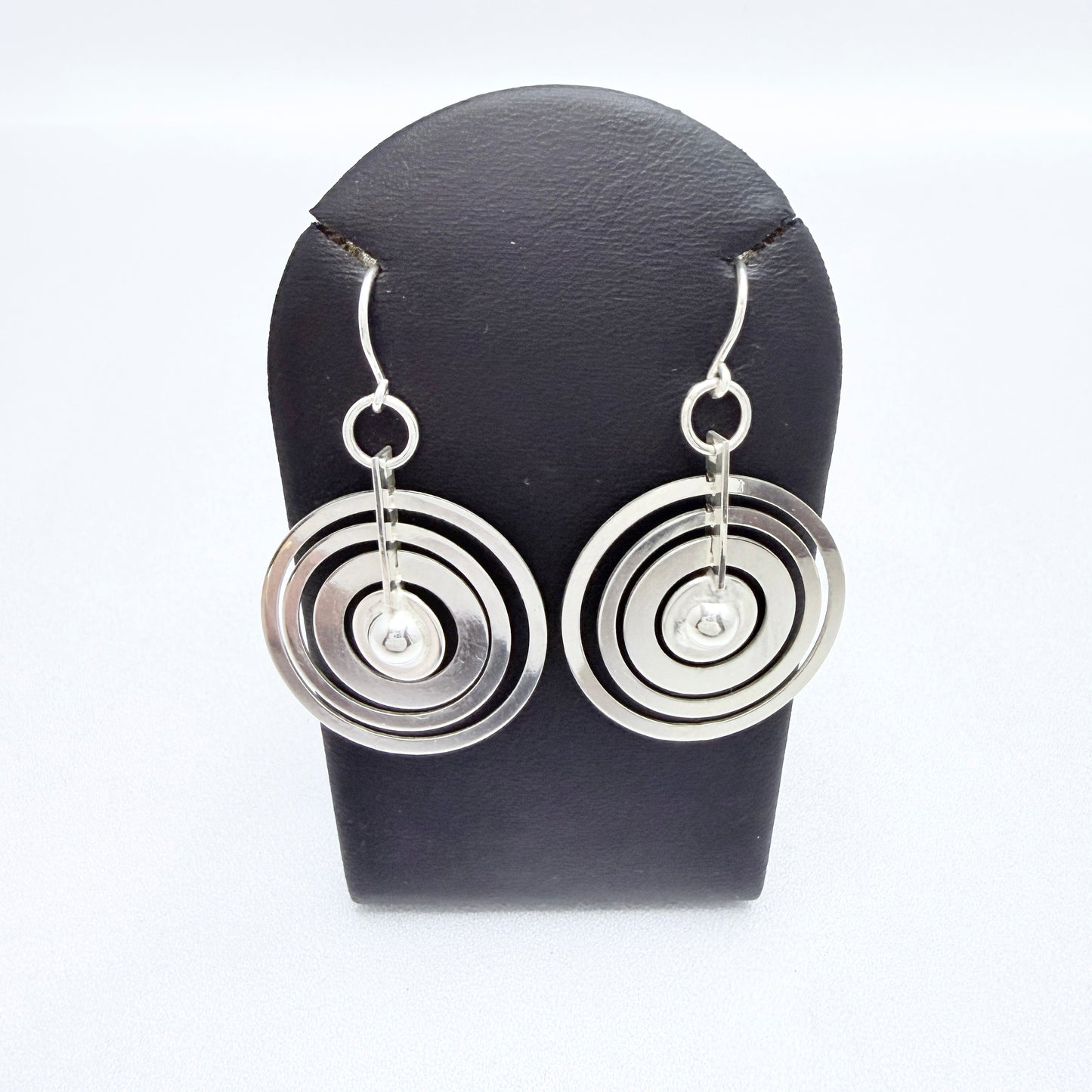 Tapio Wirkkala for Kultakeskus, Finland. Vintage Sterling Silver Earrings. Silver Moon