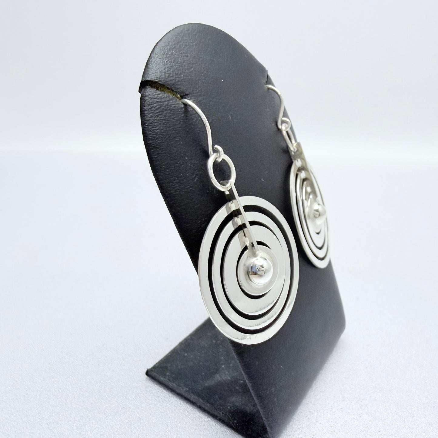 Tapio Wirkkala for Kultakeskus, Finland. Vintage Sterling Silver Earrings. Silver Moon