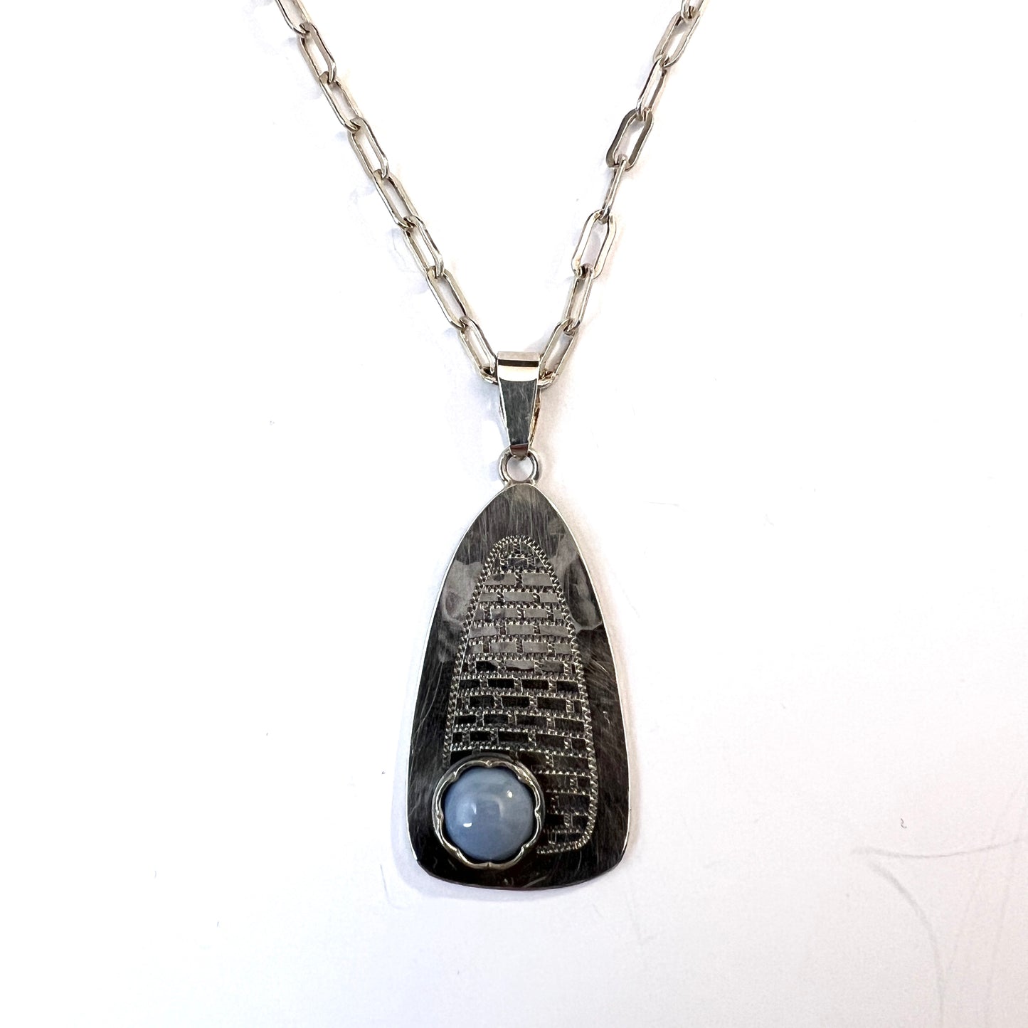 Gustaf Asp, Sweden 1961. Vintage Solid Silver Bergslagen-stone Pendant Necklace.