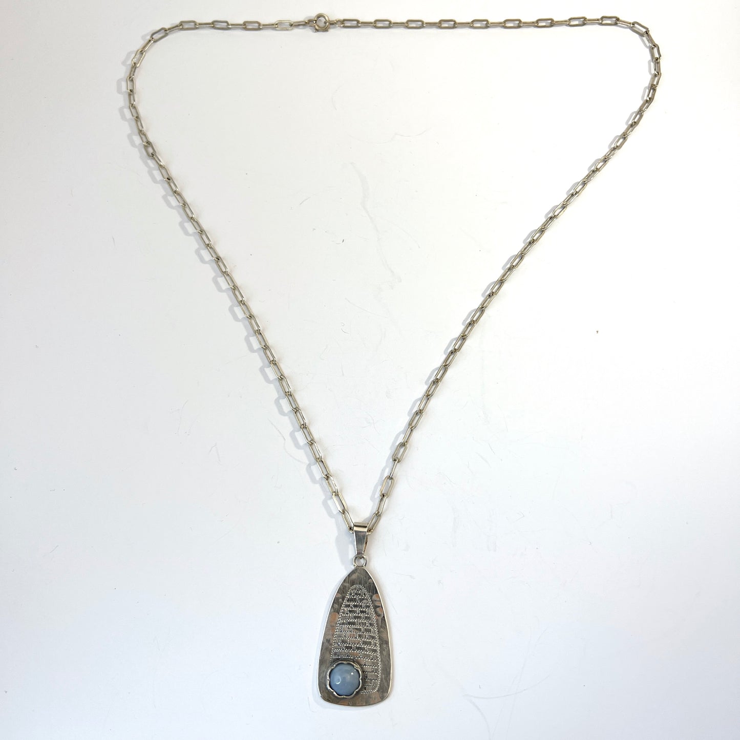 Gustaf Asp, Sweden 1961. Vintage Solid Silver Bergslagen-stone Pendant Necklace.