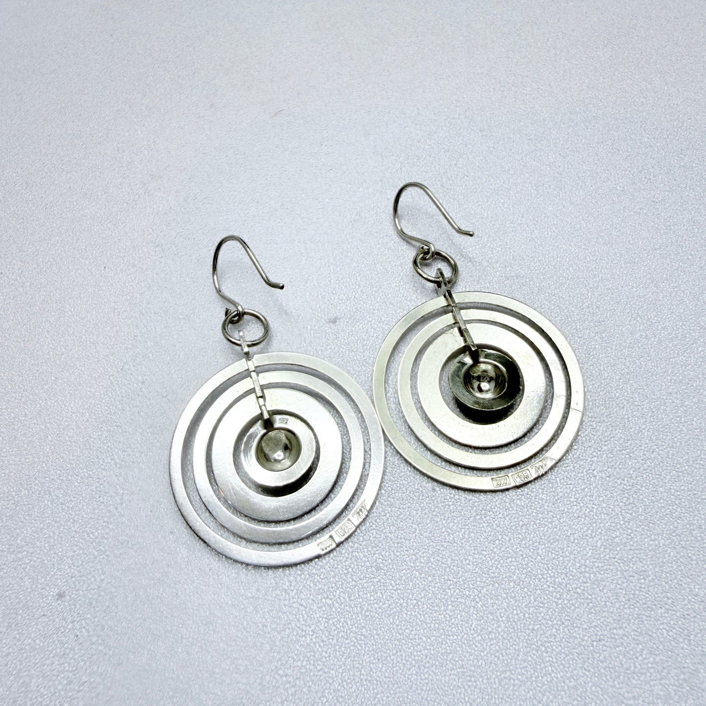 Tapio Wirkkala for Kultakeskus, Finland. Vintage Sterling Silver Earrings. Silver Moon