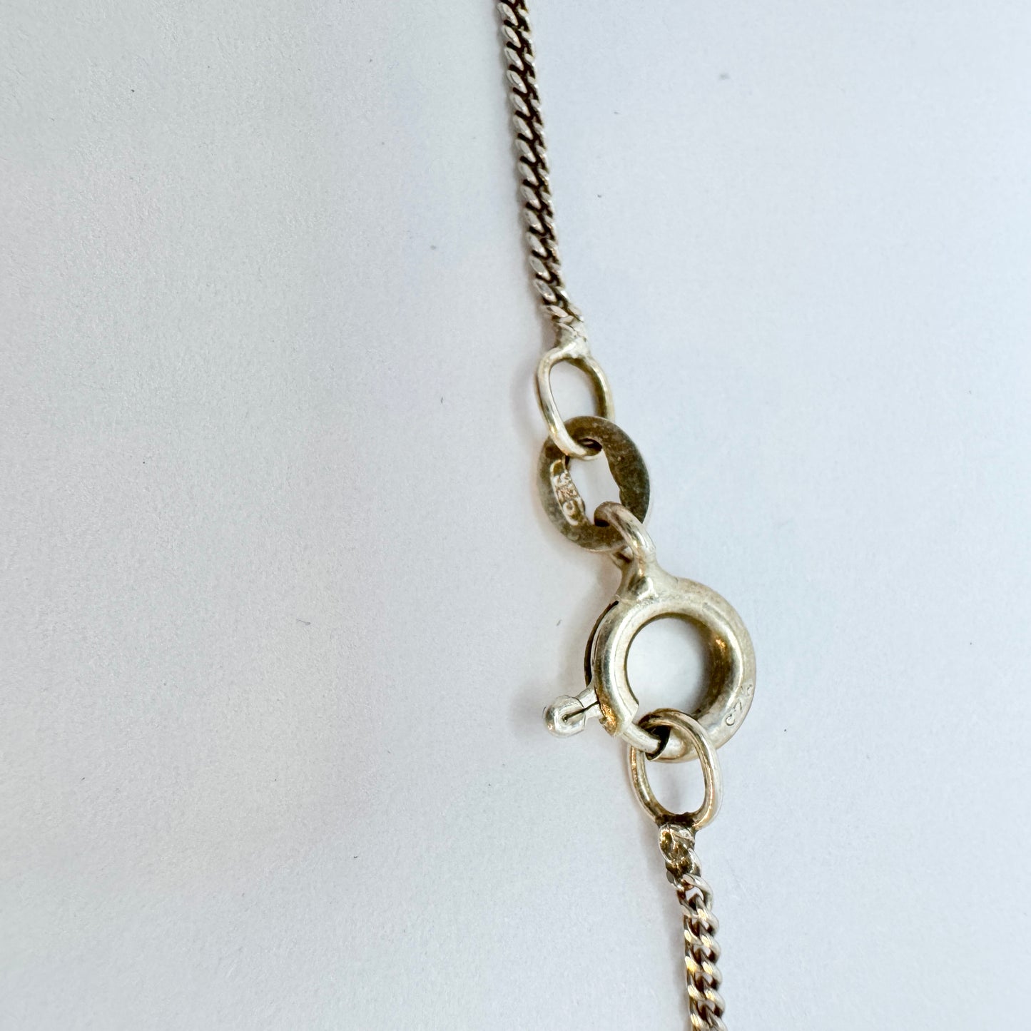 Denmark / Norway. Vintage Solid Silver Viking Ship Pendant Unisex Necklace.