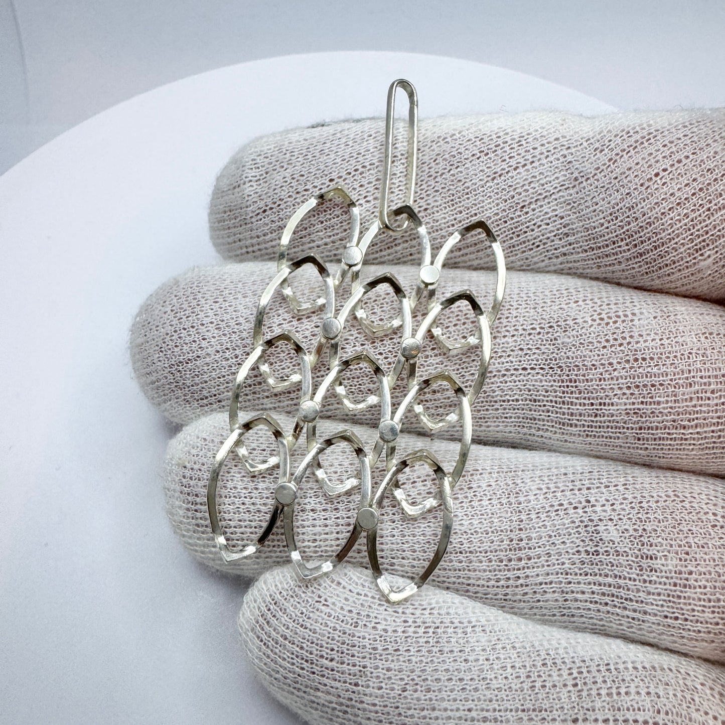 Helsinki, Finland year 1970. Vintage Solid Silver Pendant.