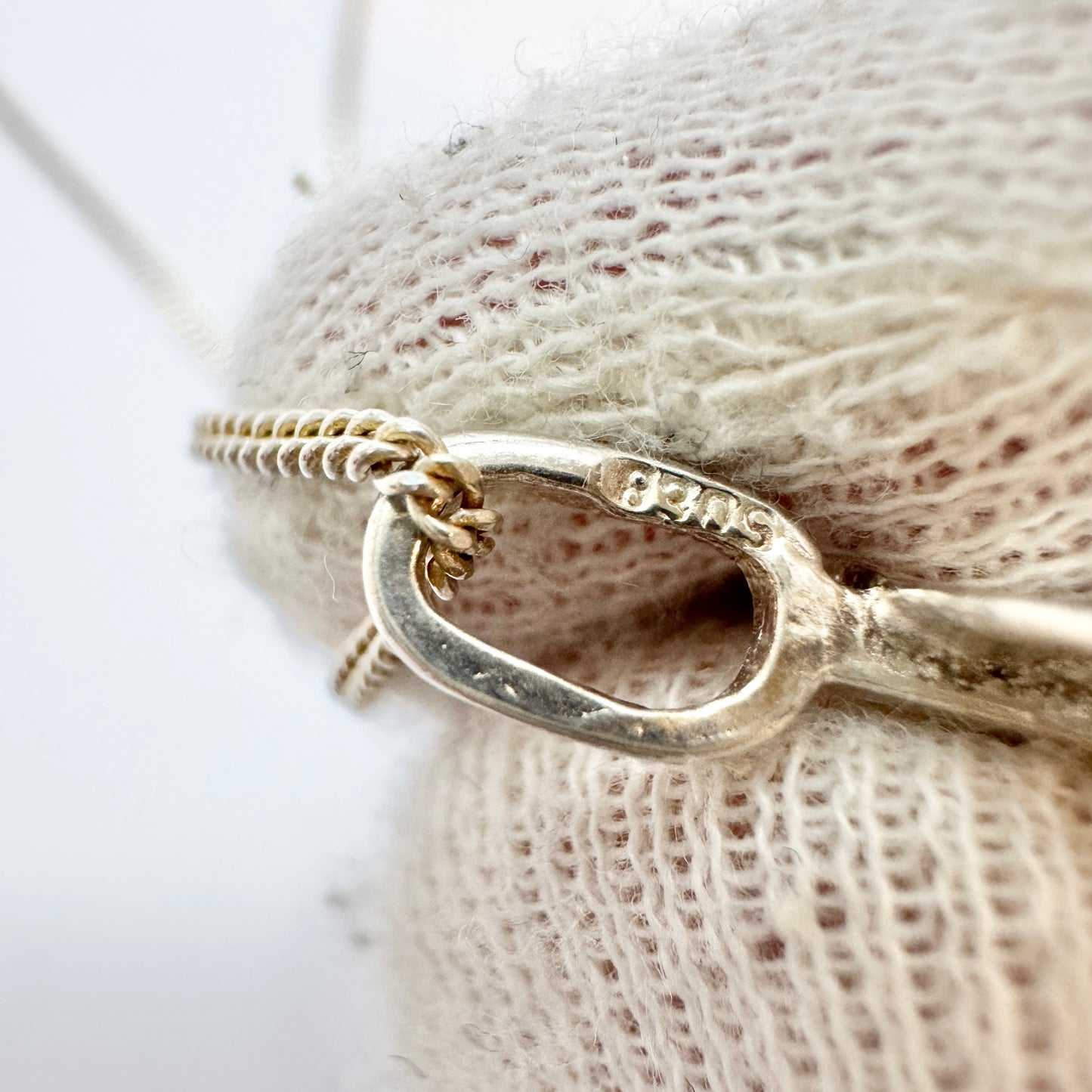 Denmark / Norway. Vintage Solid Silver Viking Ship Pendant Unisex Necklace.