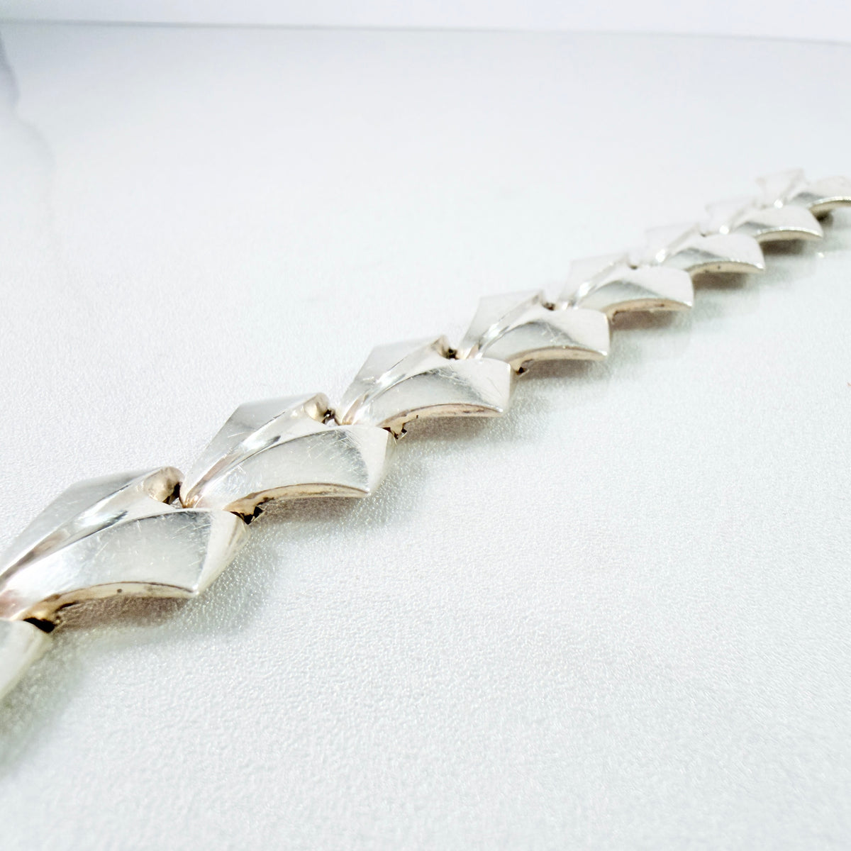G Dahlgren, Sweden 1961. Chunky Vintage Mid-century Sterling Silver Bracelet.